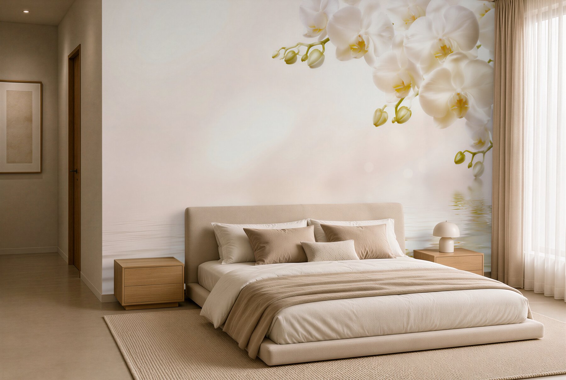 Fototapeta śnieżnobiałe kwiaty orchidei o świcie?v23