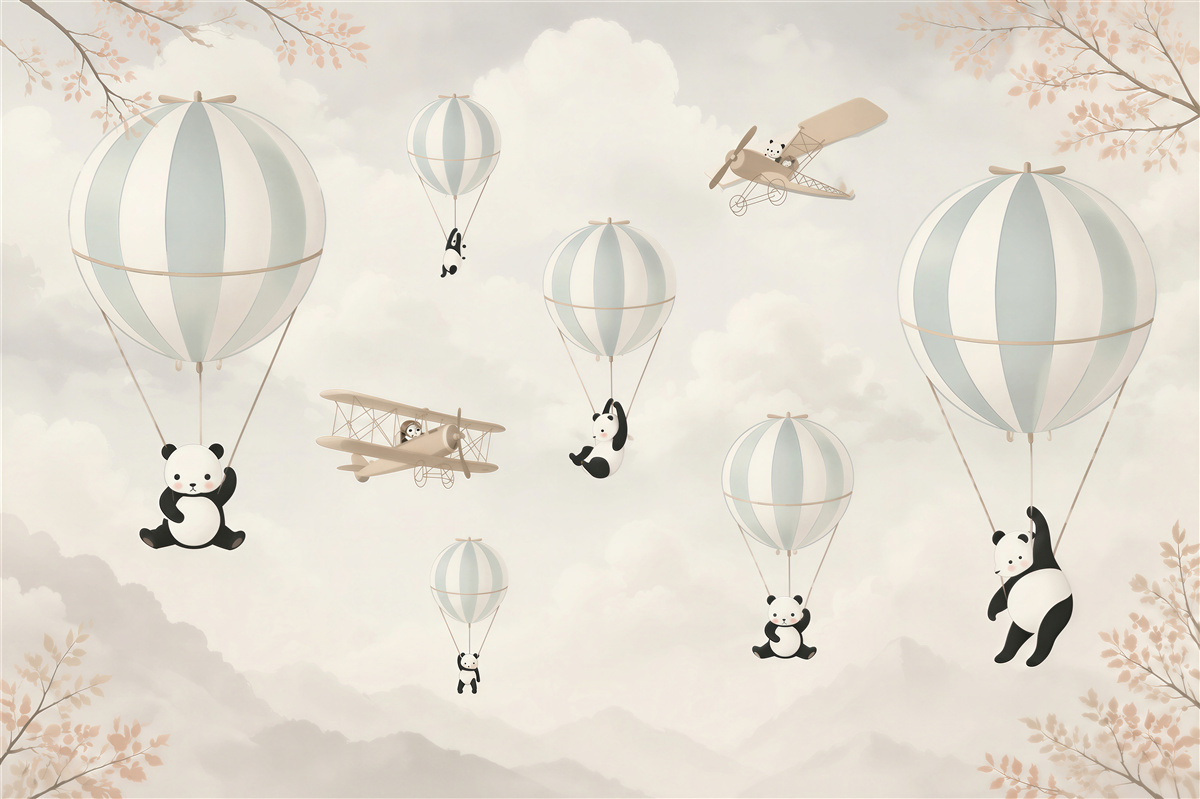 Fototapeta balony i pandy