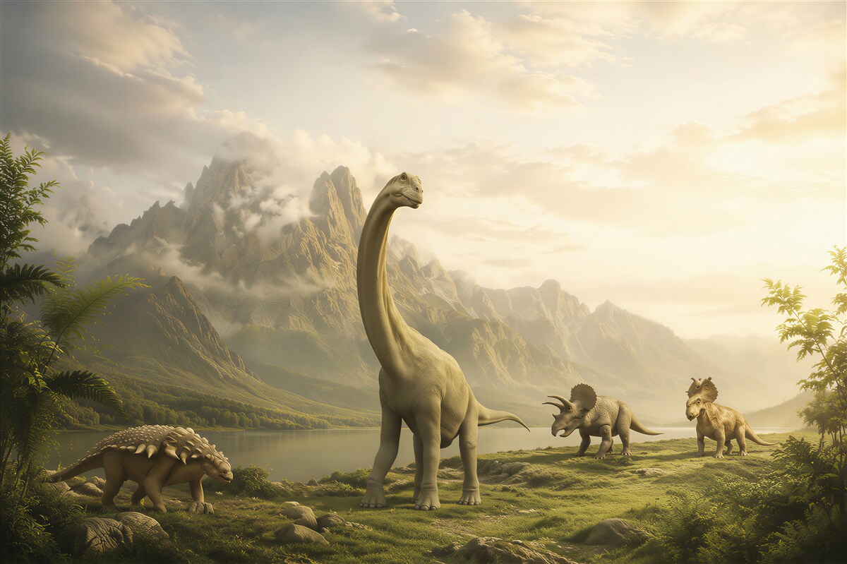 Fototapeta dinozaury przyszły się napić