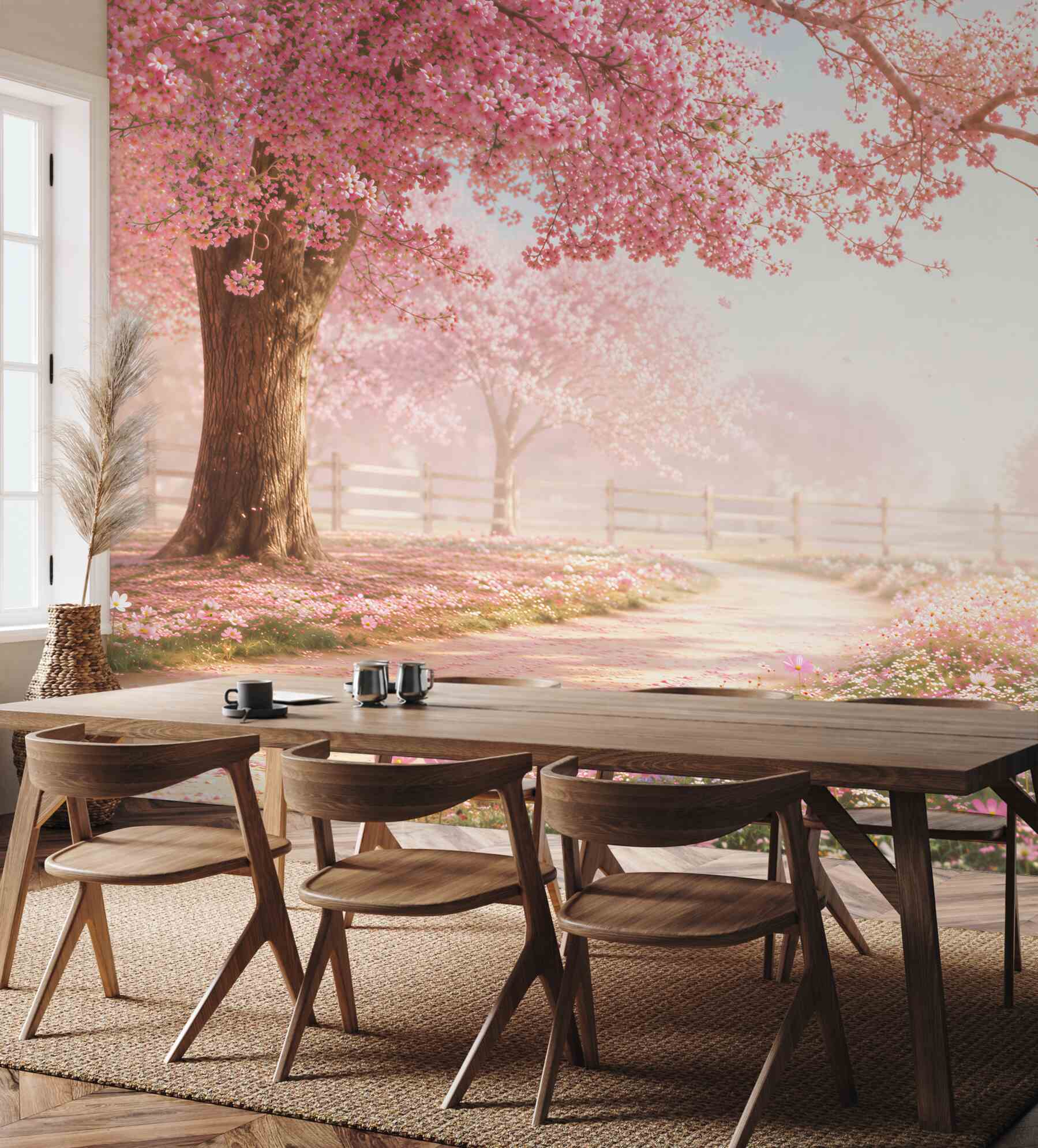 Fototapeta stara kwitnąca różowa sakura?v23