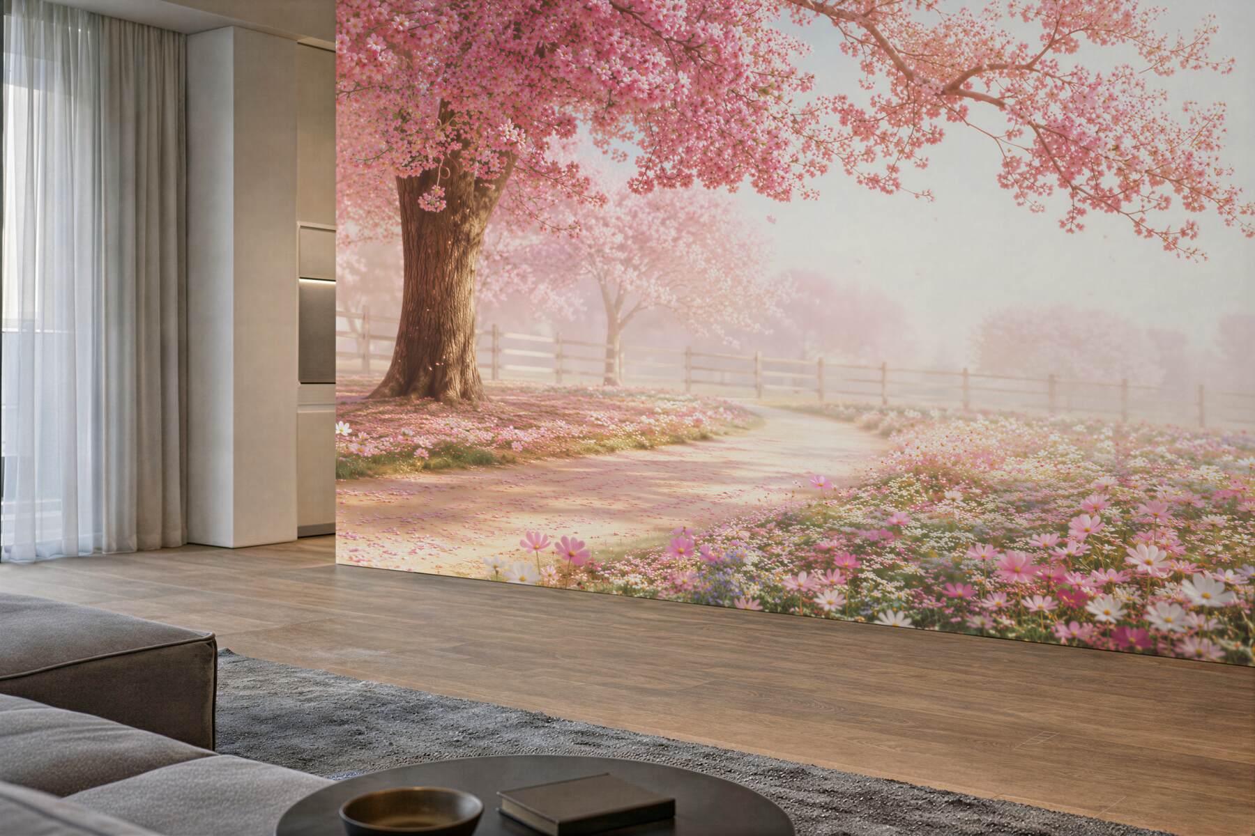 Fototapeta stara kwitnąca różowa sakura?v23