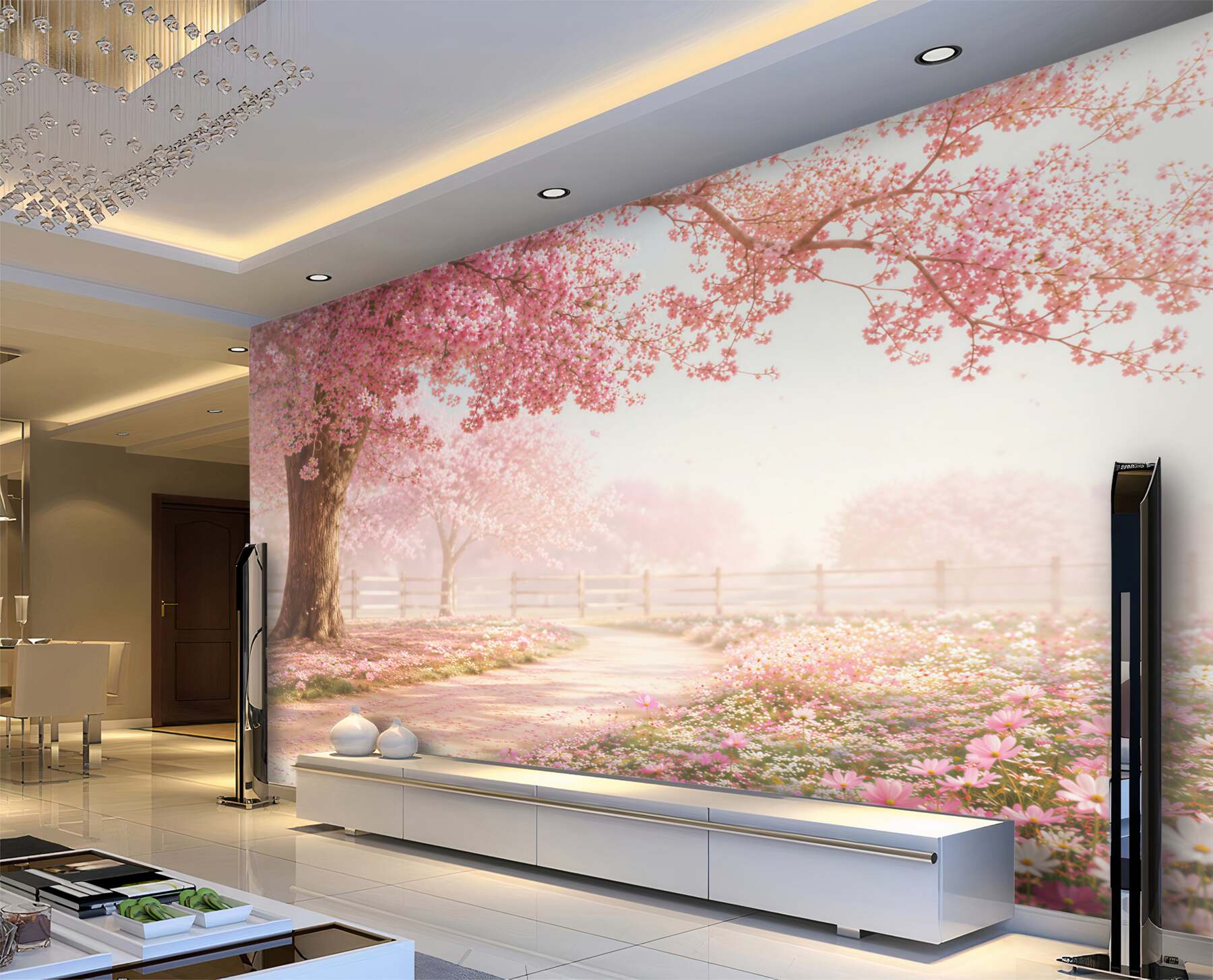 Fototapeta stara kwitnąca różowa sakura?v23