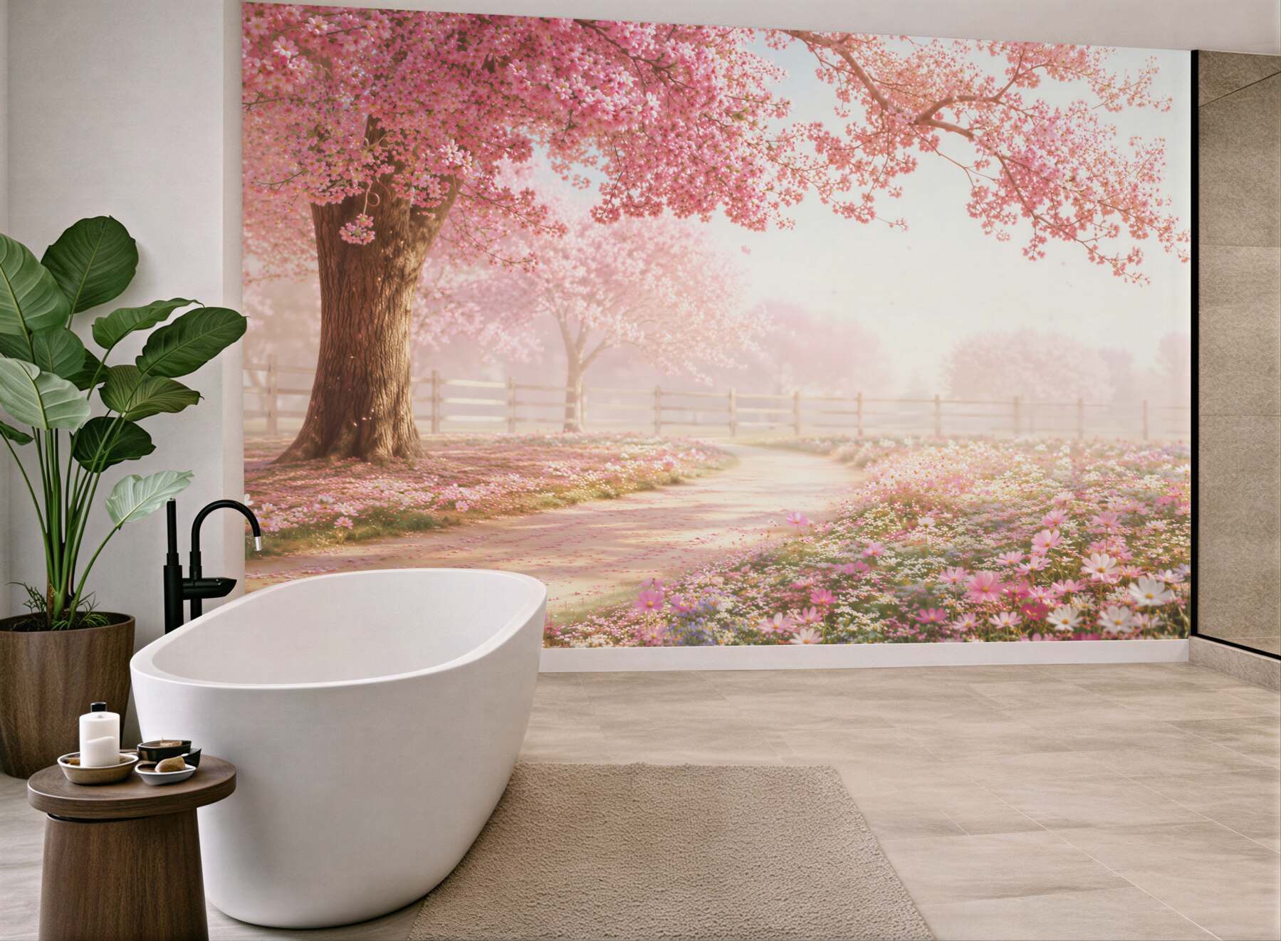 Fototapeta stara kwitnąca różowa sakura?v23