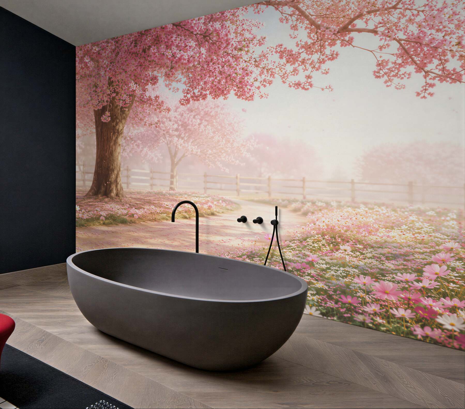Fototapeta stara kwitnąca różowa sakura?v23