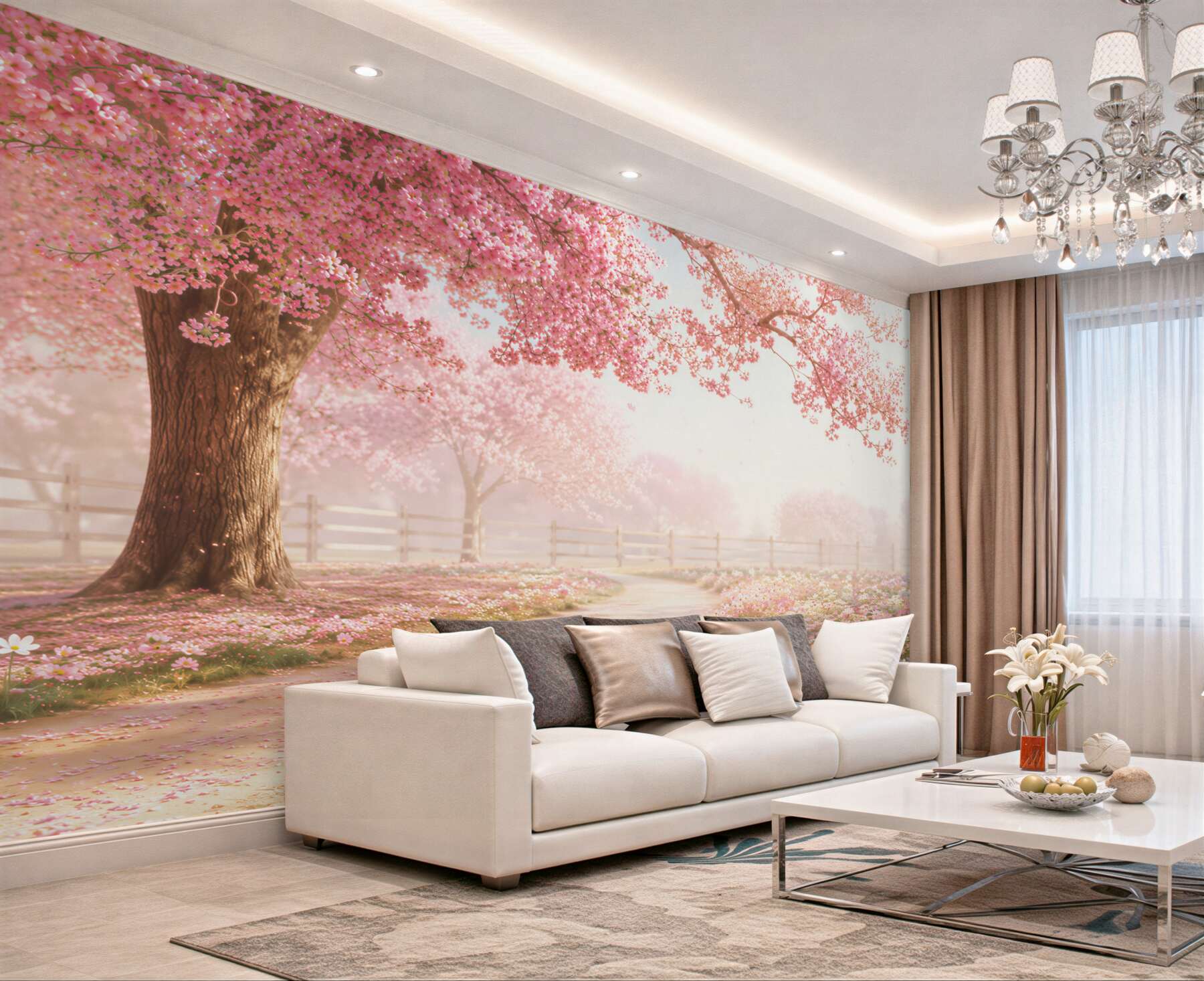 Fototapeta stara kwitnąca różowa sakura?v23