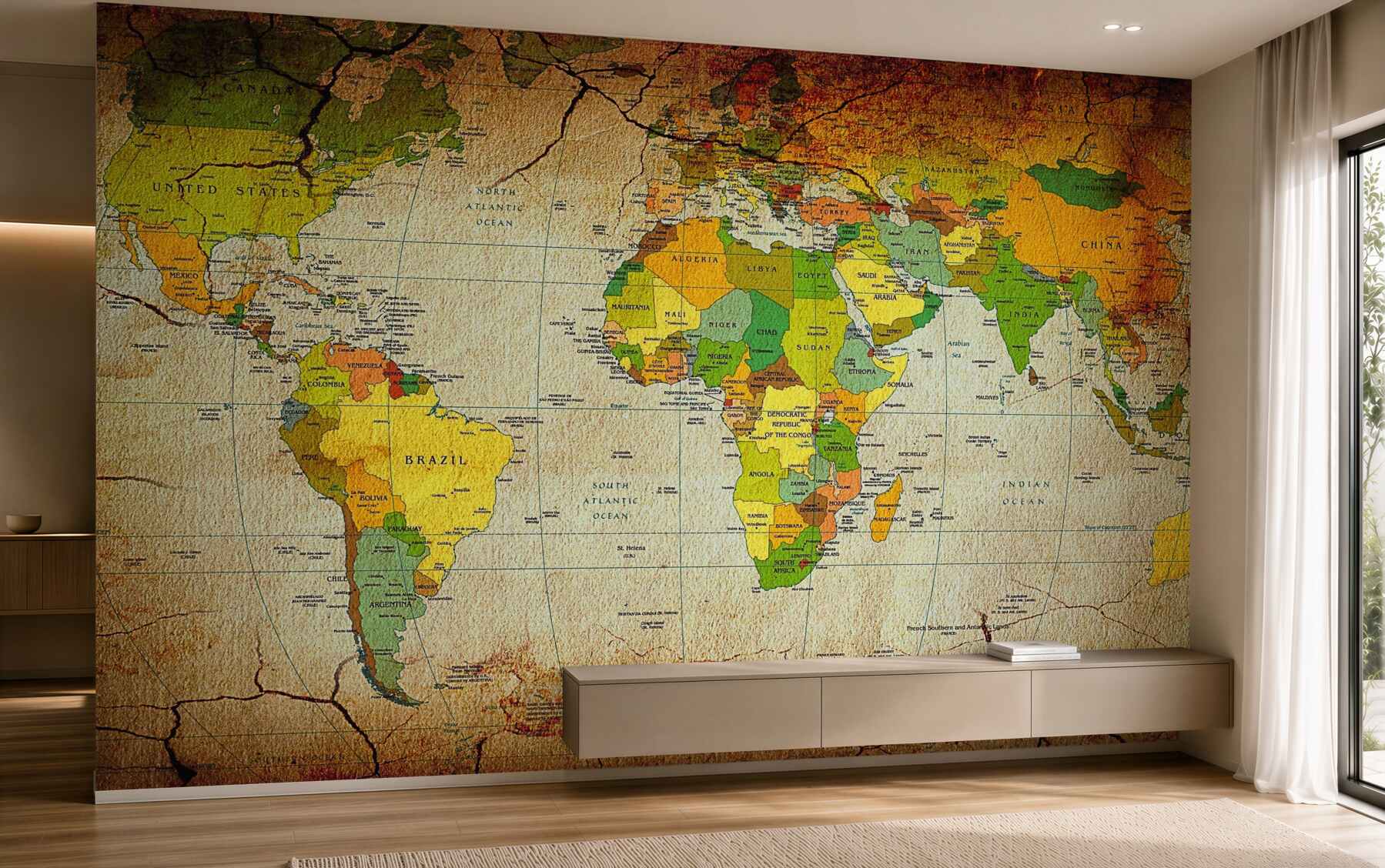 Fototapeta geograficzna mapa świata?v23