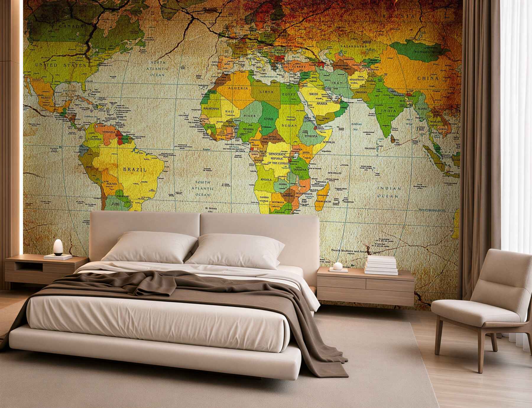 Fototapeta geograficzna mapa świata