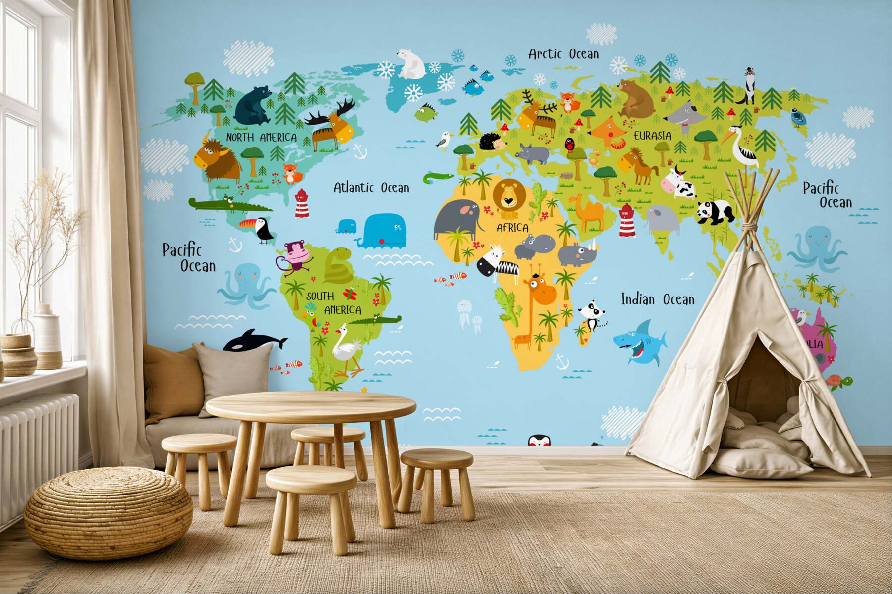 Fototapeta narysowana mapa świata?v23