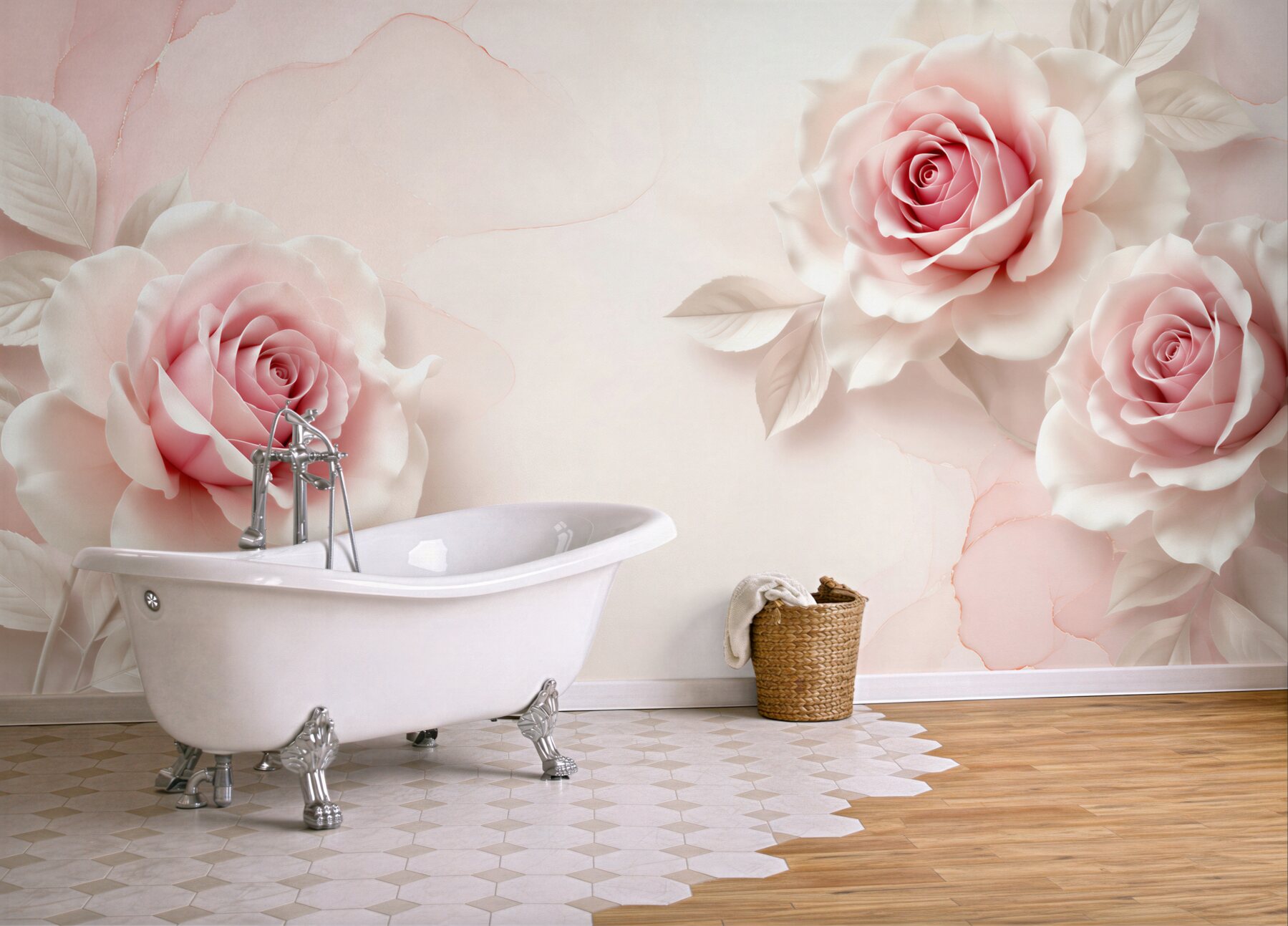 Fototapeta delikatna liliowa porcelanowa róża?v23