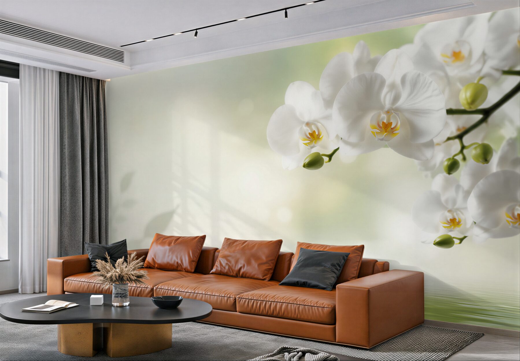 Fototapeta białe kwiaty orchidei w odbiciu w wodzie?v23