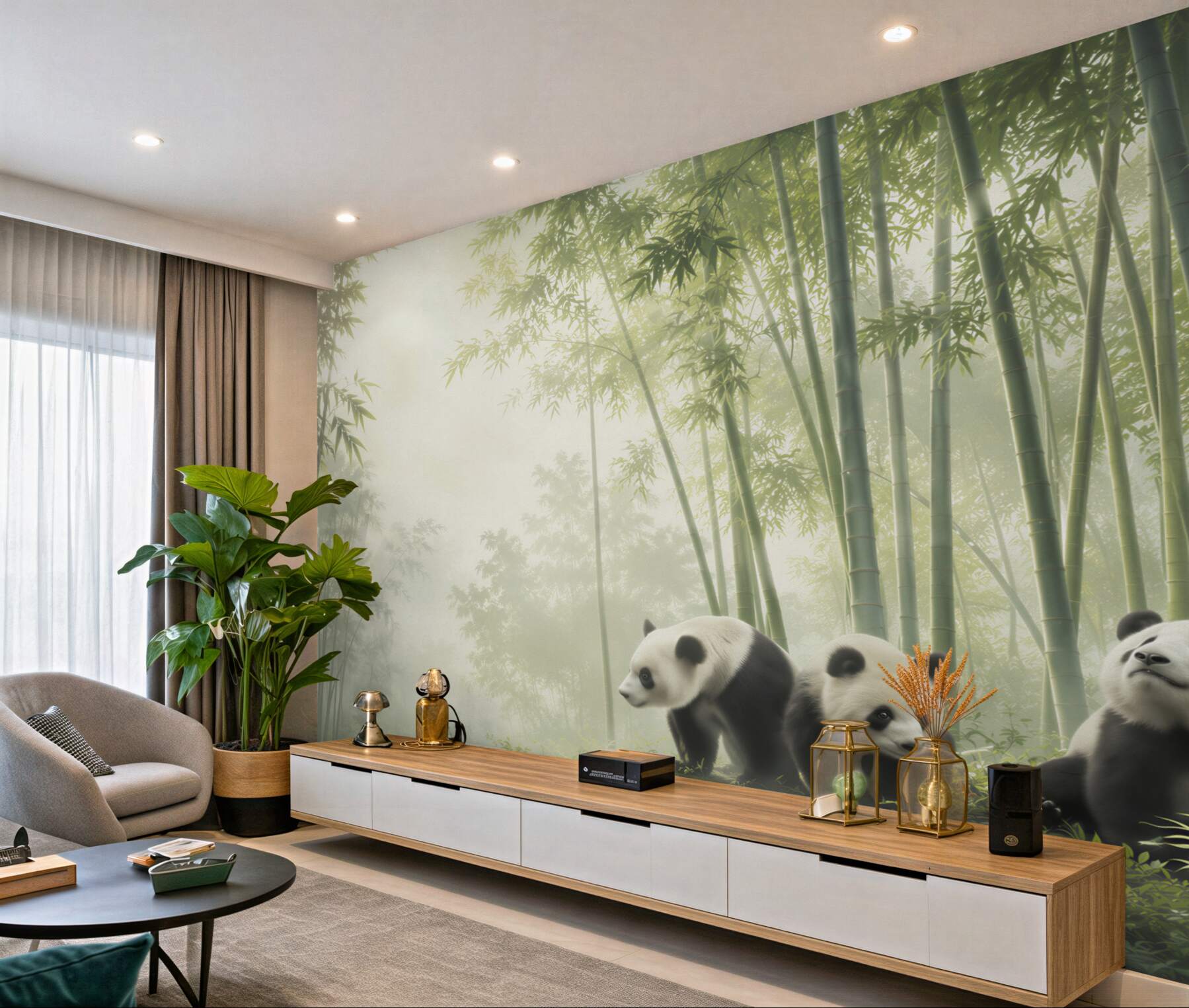 Fototapeta trzy pandy w lesie?v23