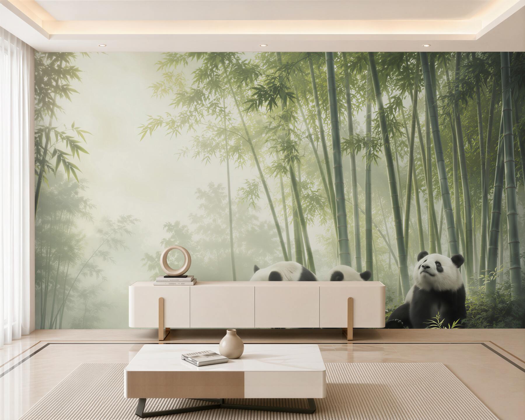 Fototapeta trzy pandy w lesie?v23
