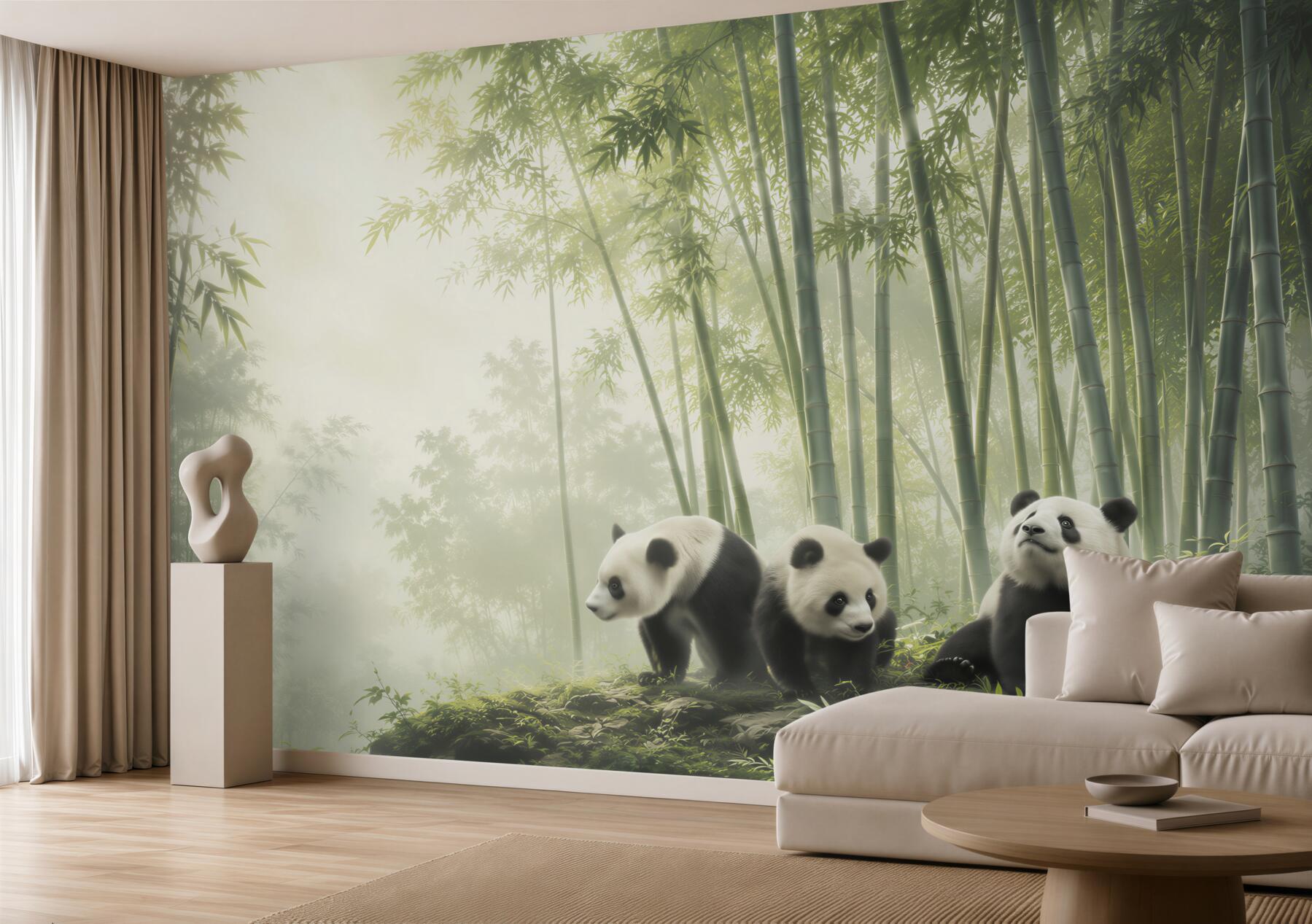 Fototapeta trzy pandy w lesie?v23