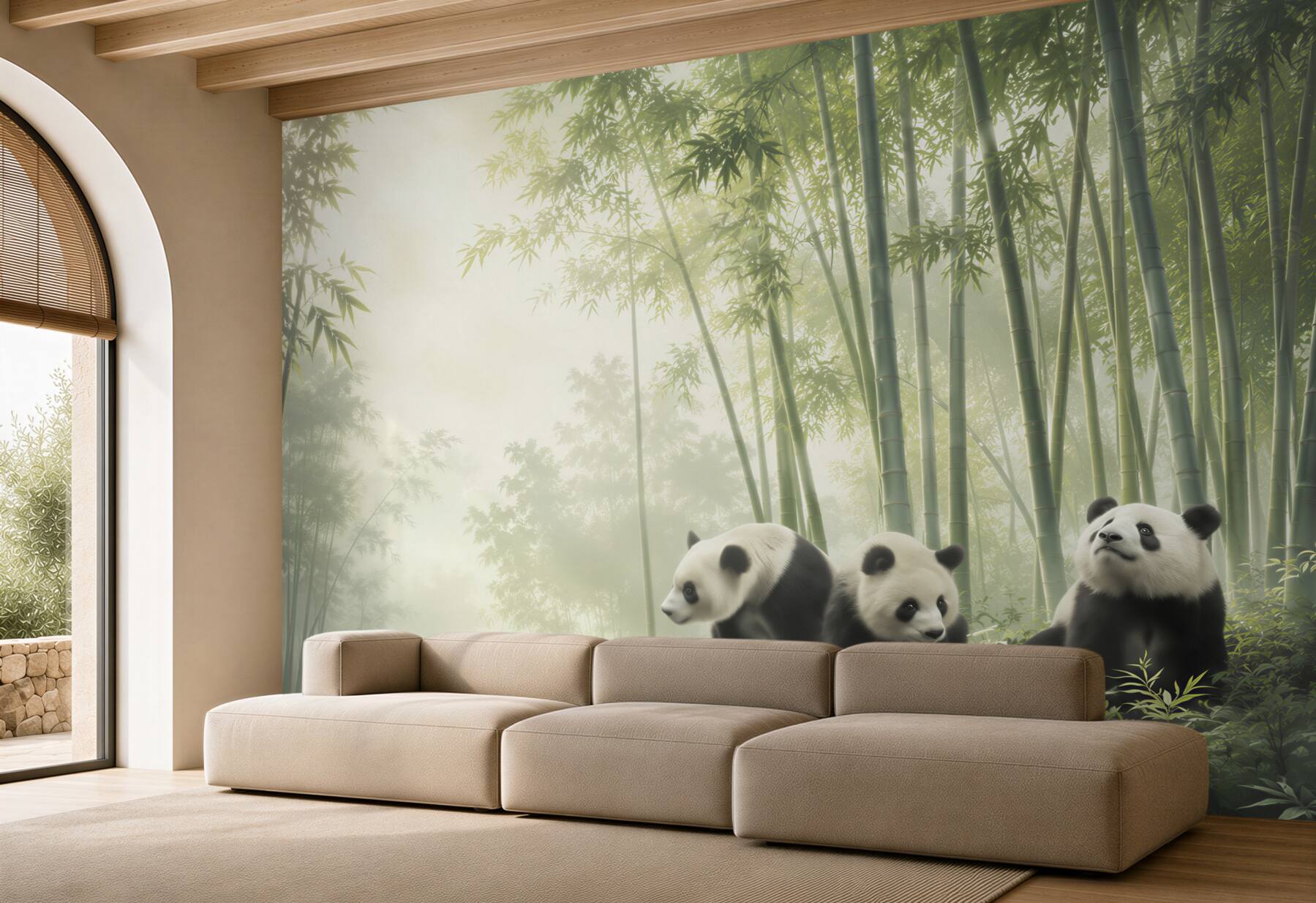 Fototapeta trzy pandy w lesie?v23