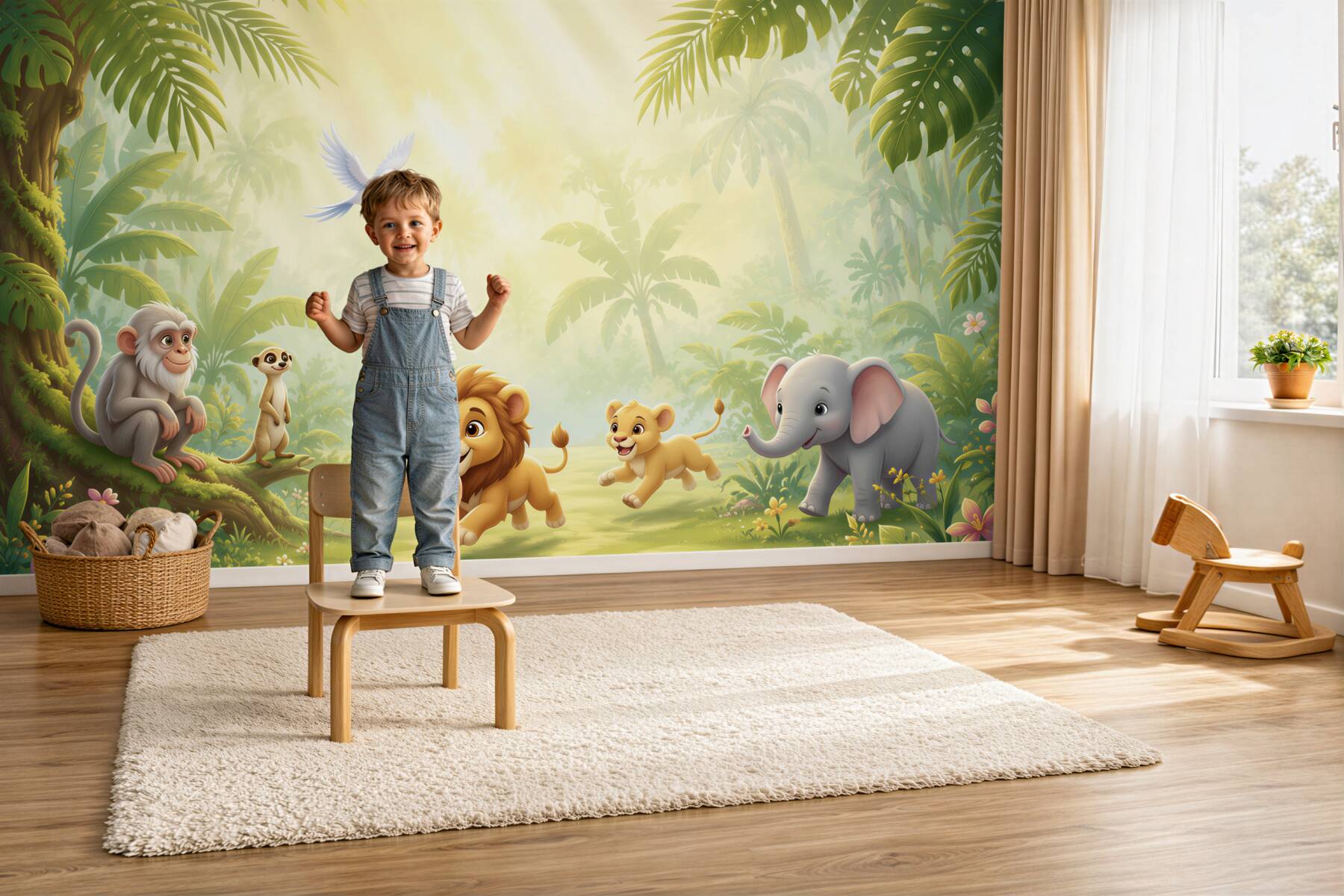 Fototapeta król lew z przyjaciółmi w dżungli