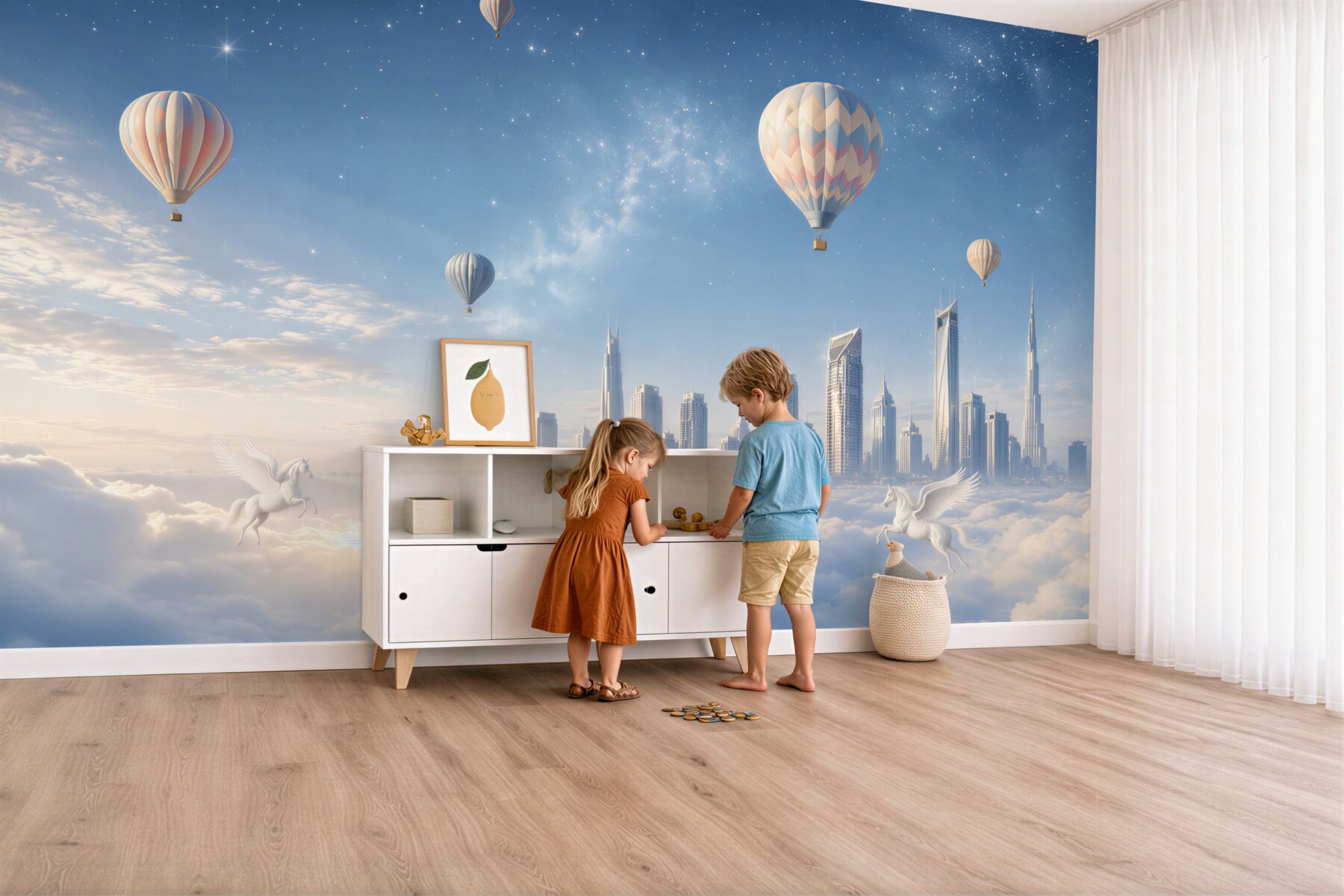 Fototapeta balony w nocnym mieście?v23