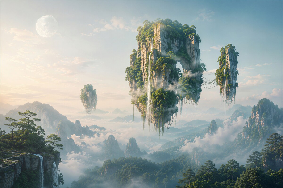 Fototapeta zielone miasto fantasy