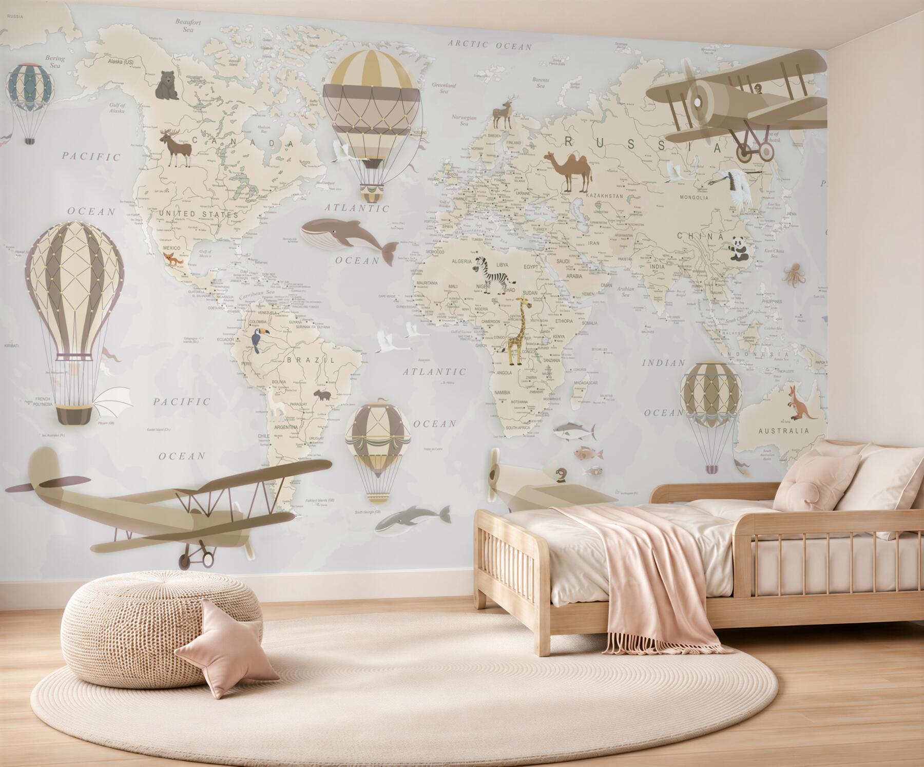 Fototapeta bardzo szczegółowa mapa świata