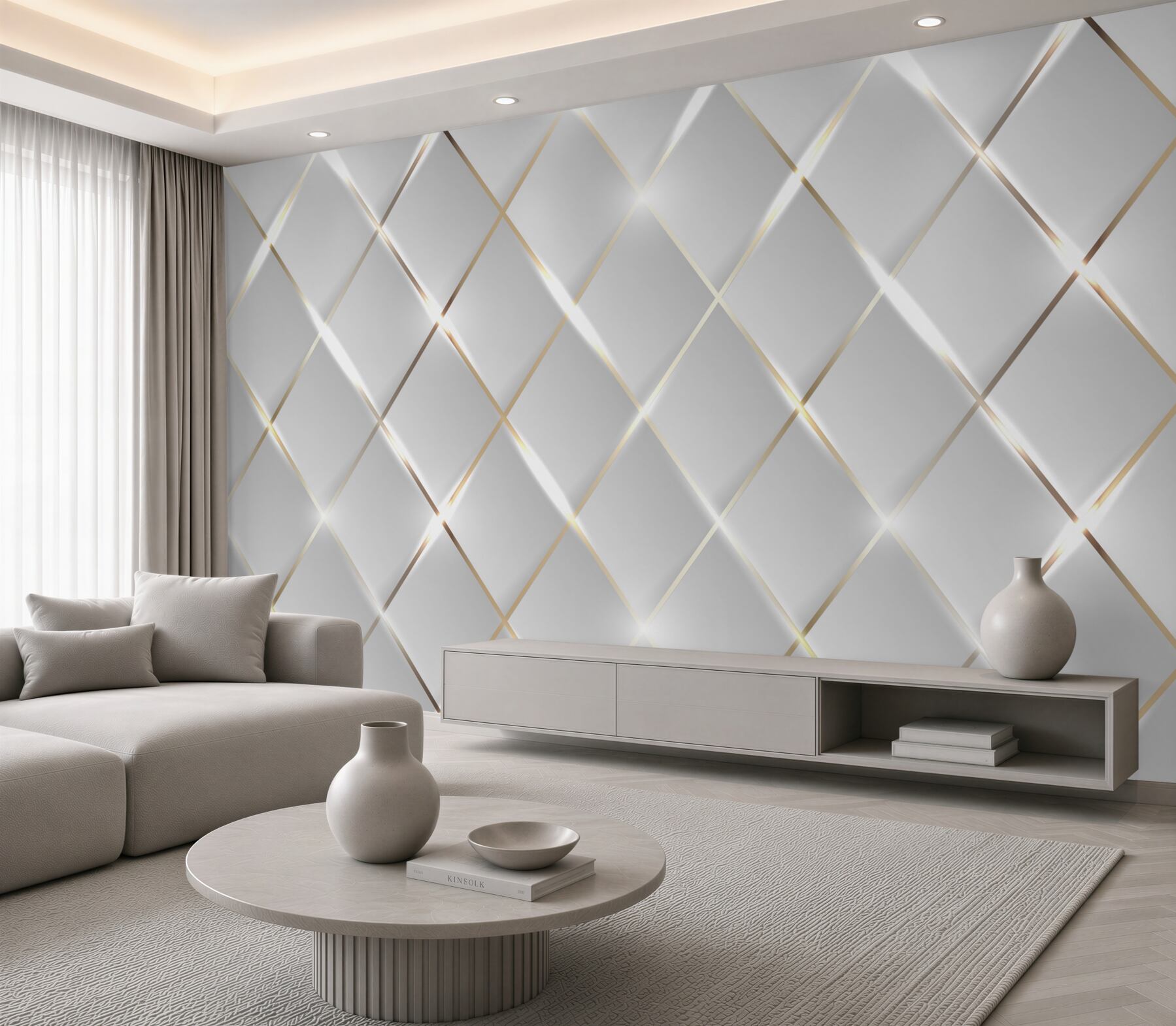 Fototapeta złota i srebrna siatka porcelanowa?v23