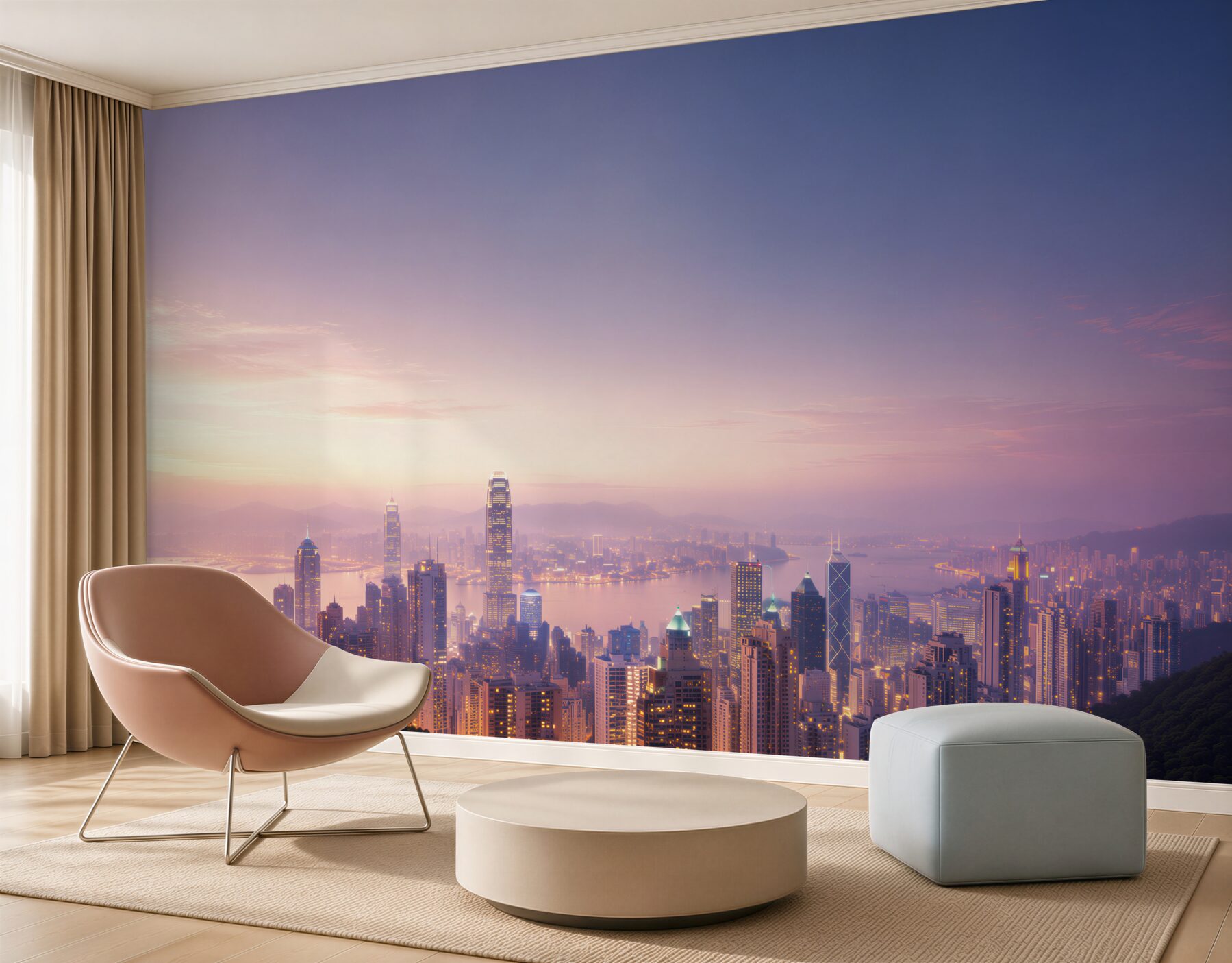 Fototapeta piękny widok na Hongkong nocą?v23