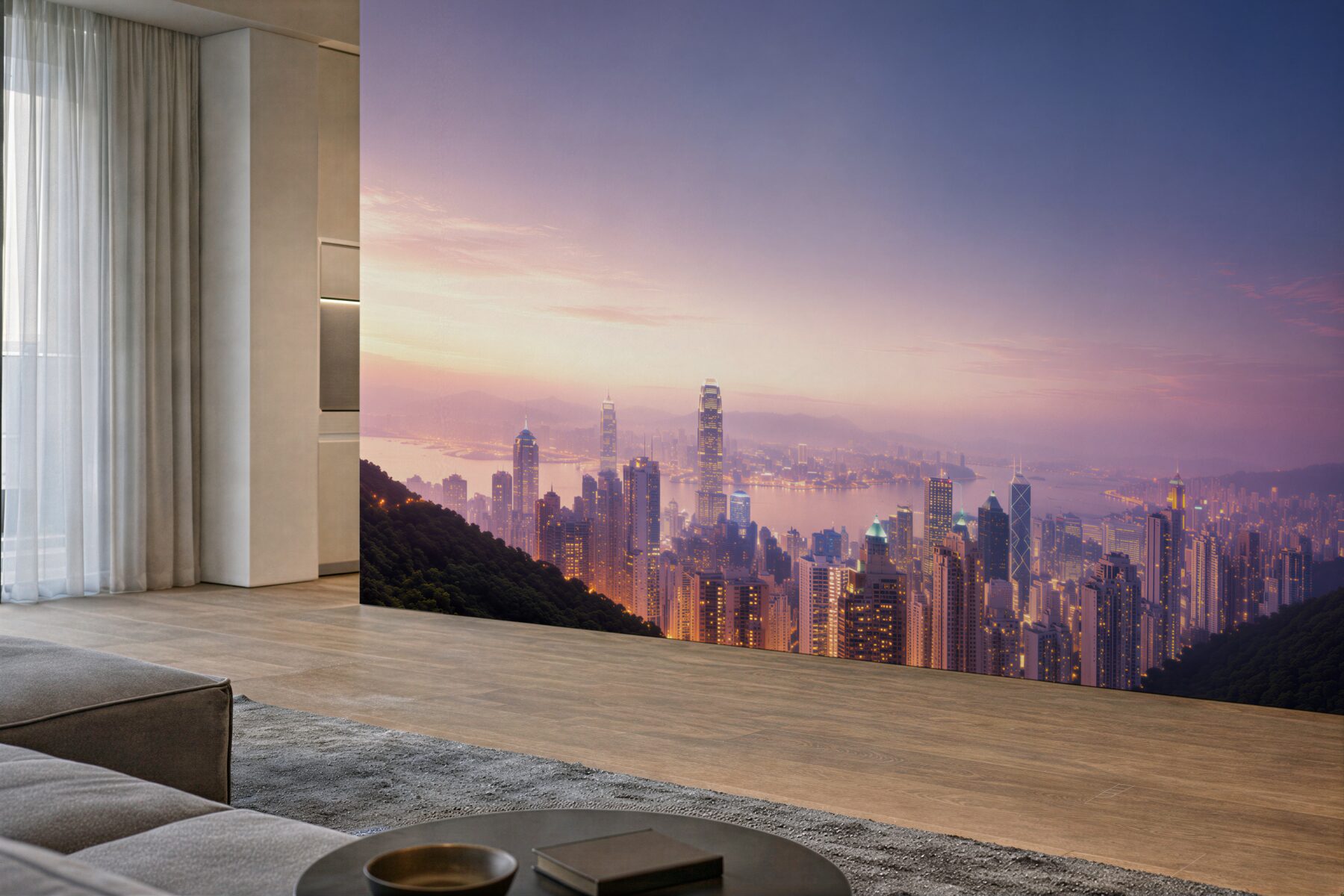 Fototapeta piękny widok na Hongkong nocą?v23