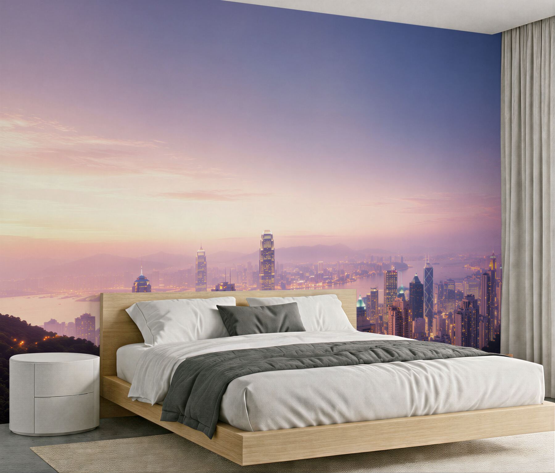 Fototapeta piękny widok na Hongkong nocą?v23