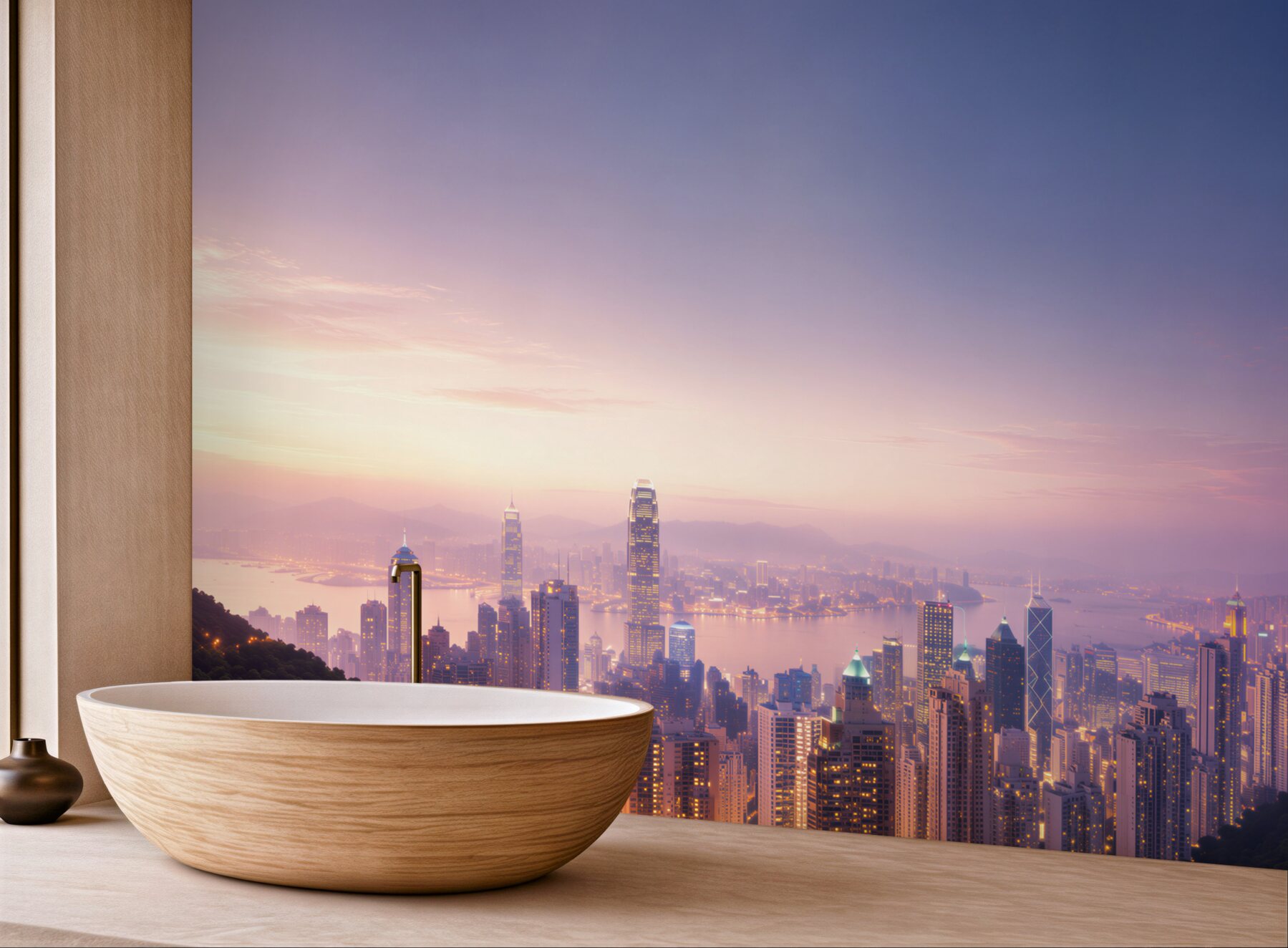 Fototapeta piękny widok na Hongkong nocą?v23