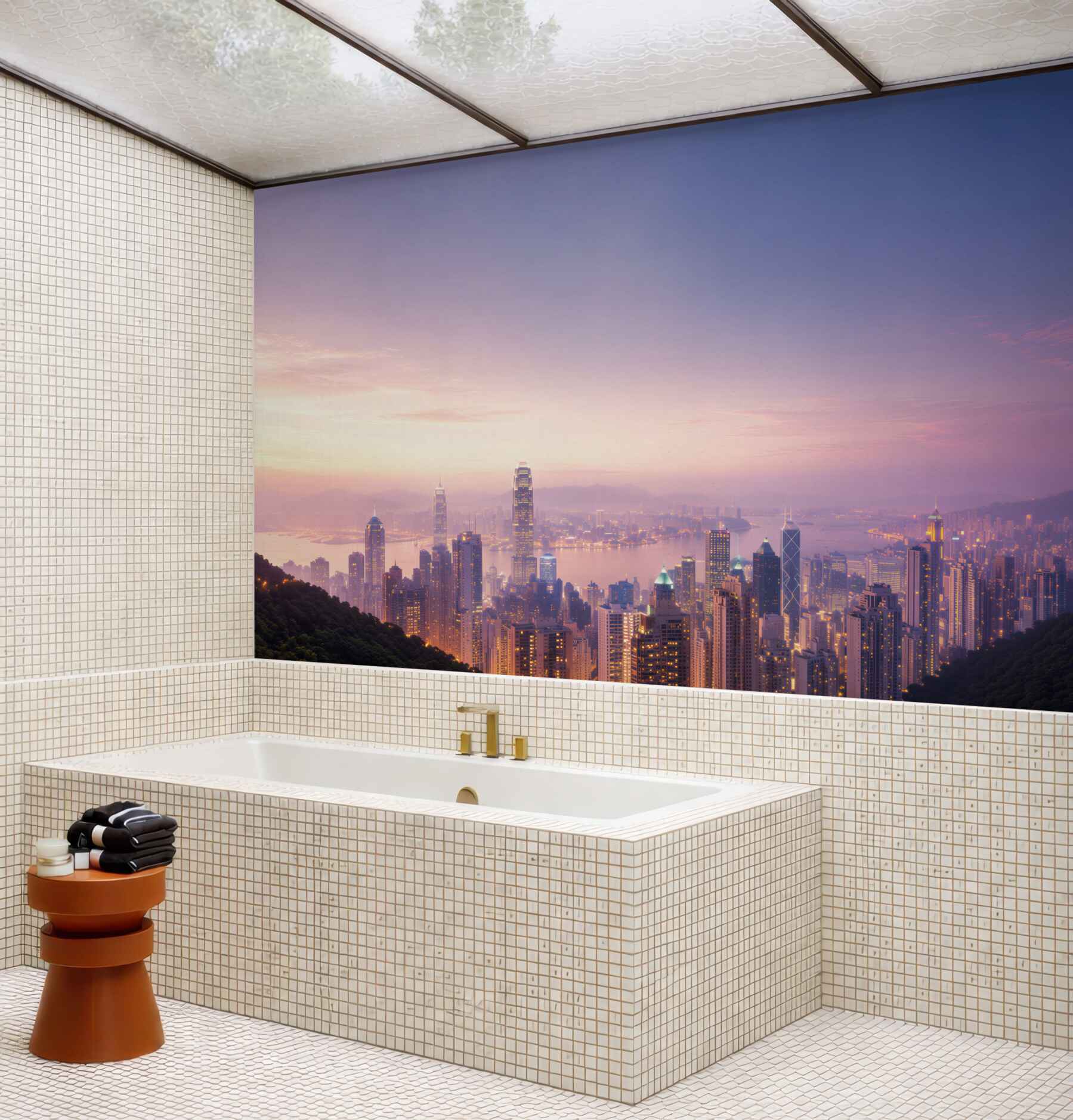 Fototapeta piękny widok na Hongkong nocą?v23