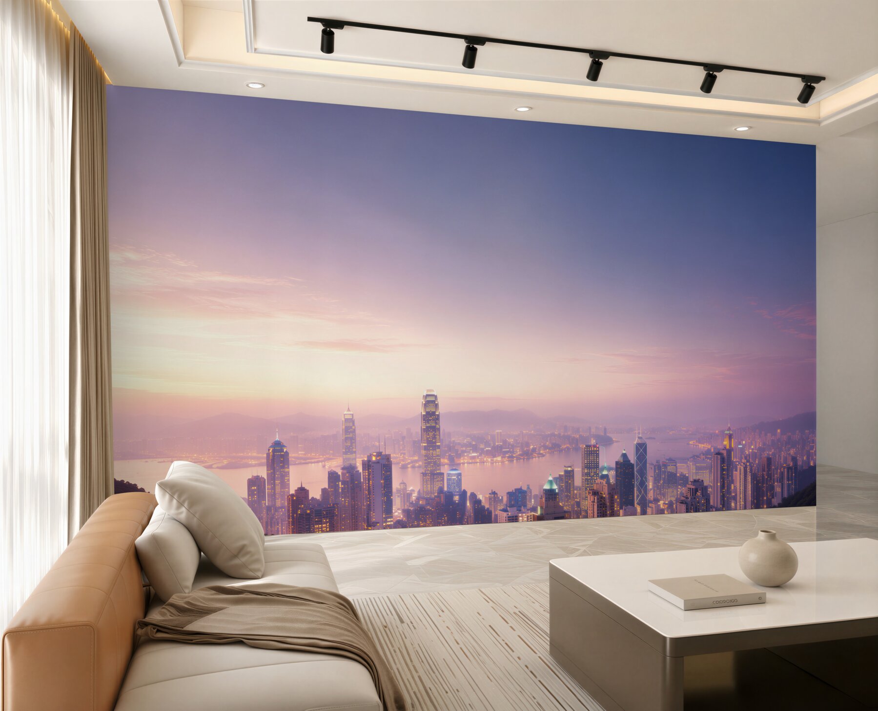 Fototapeta piękny widok na Hongkong nocą?v23