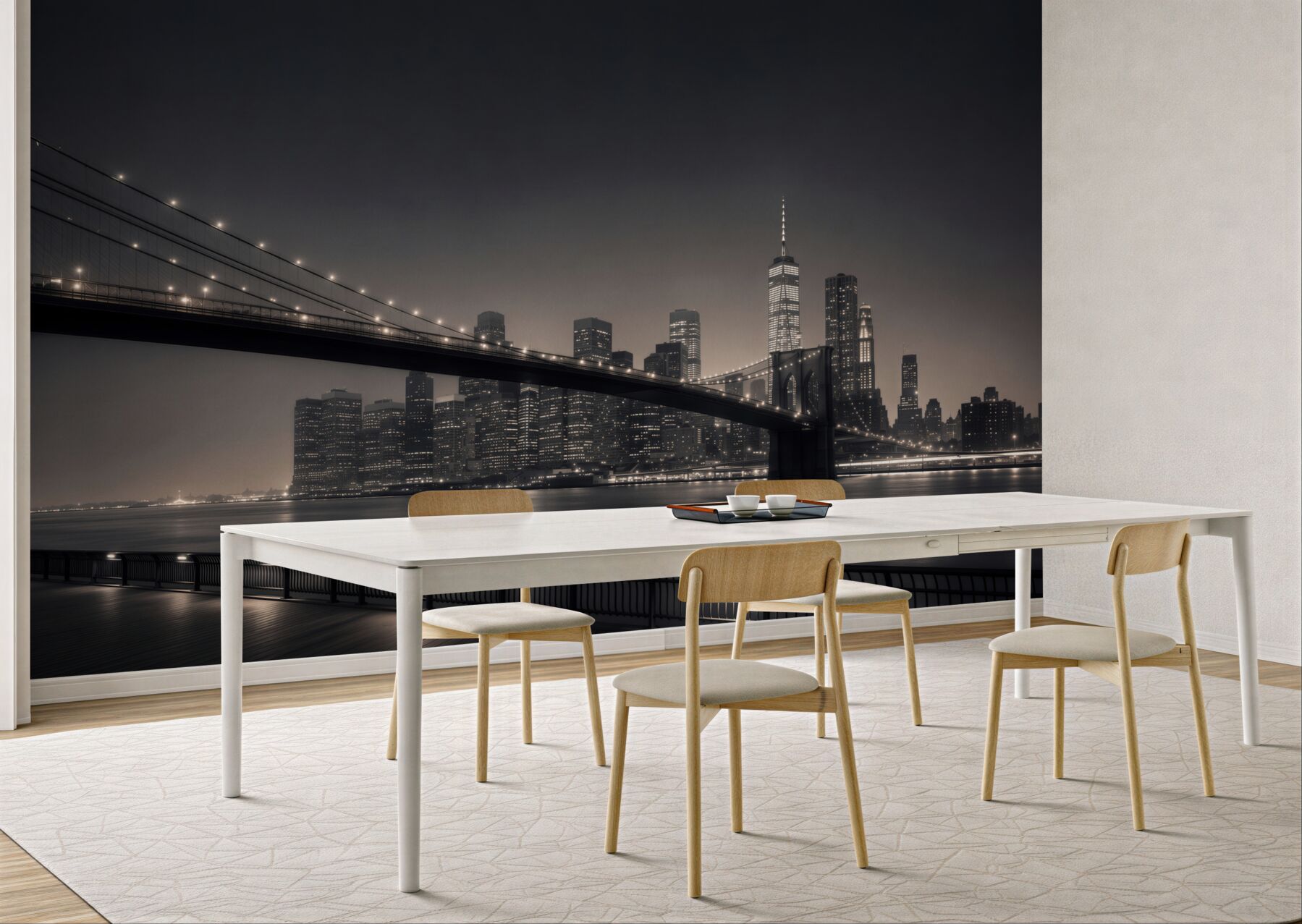 Fototapeta Manhattan i Most Brookliński w czerni i bieli?v23