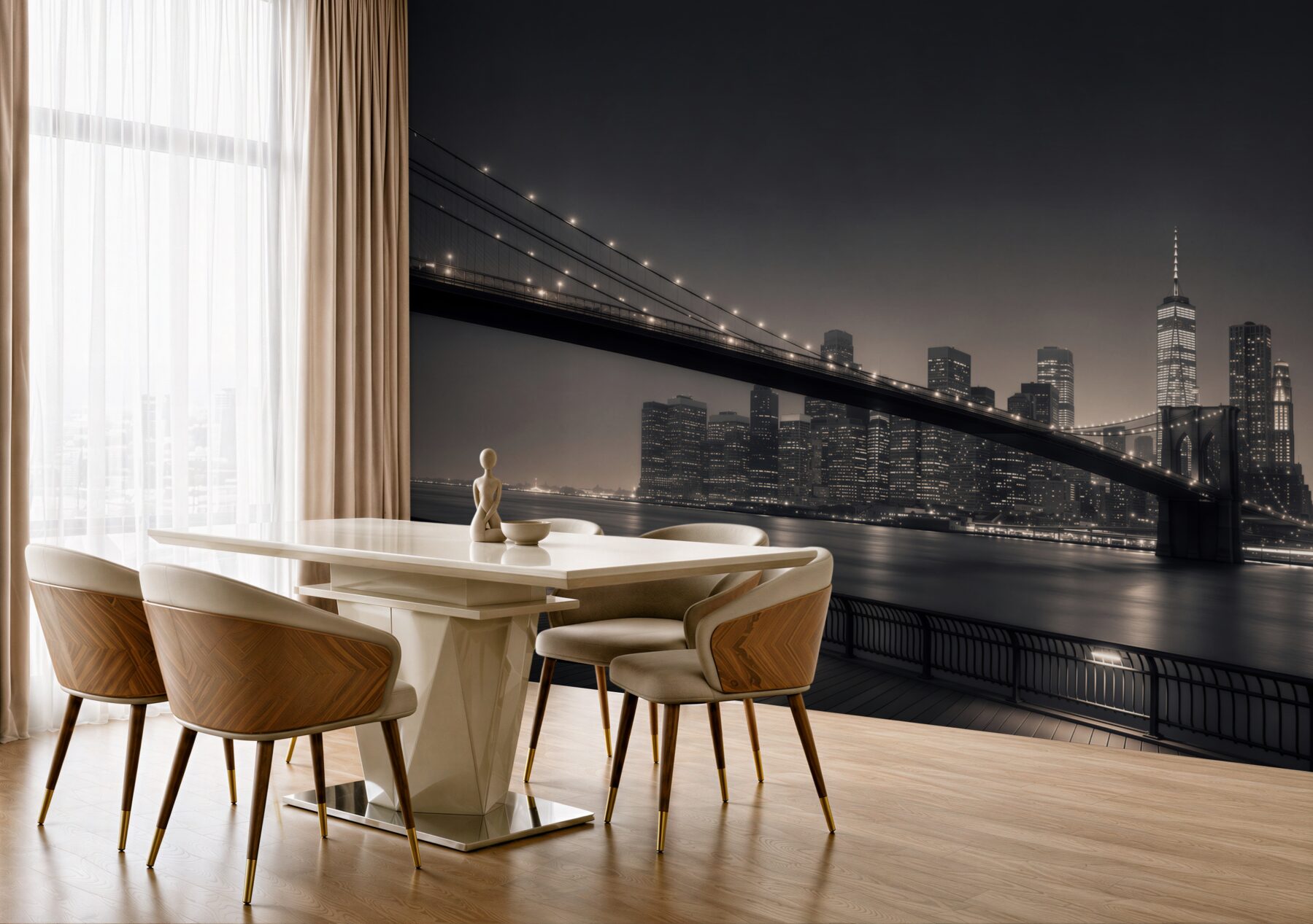 Fototapeta Manhattan i Most Brookliński w czerni i bieli?v23