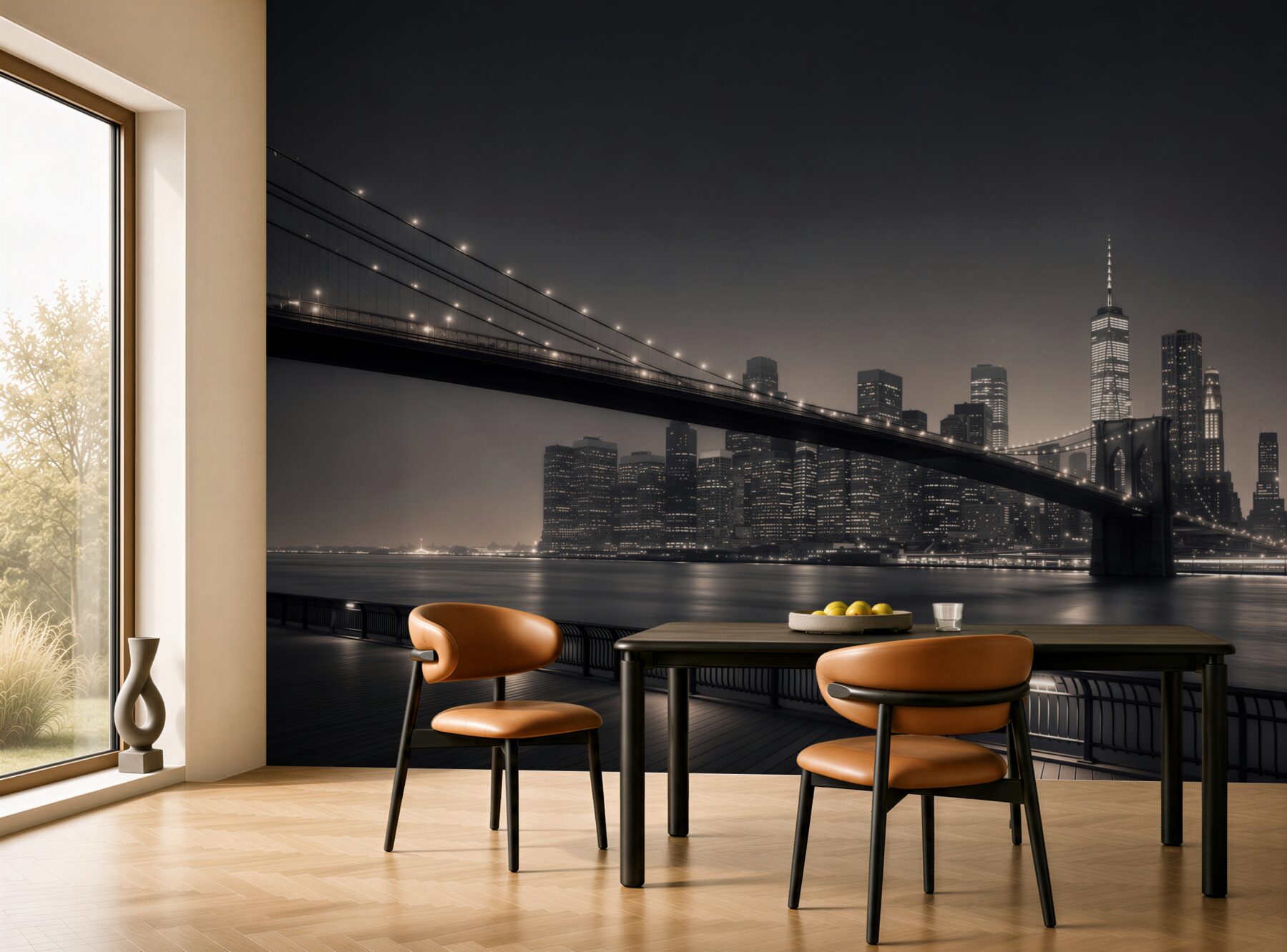 Fototapeta Manhattan i Most Brookliński w czerni i bieli?v23