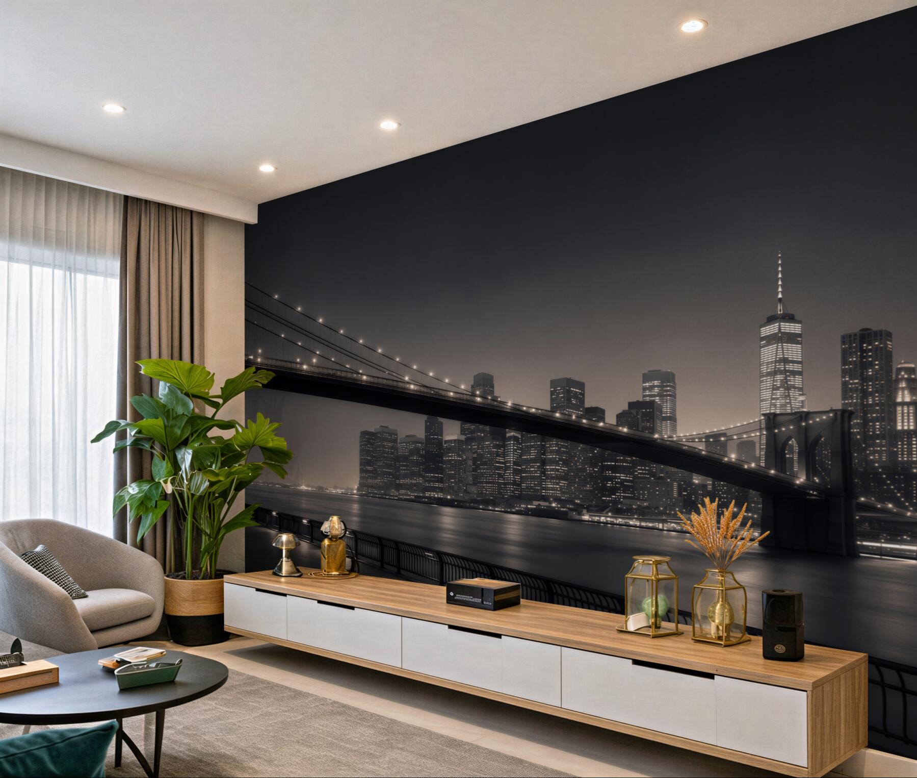 Fototapeta Manhattan i Most Brookliński w czerni i bieli?v23