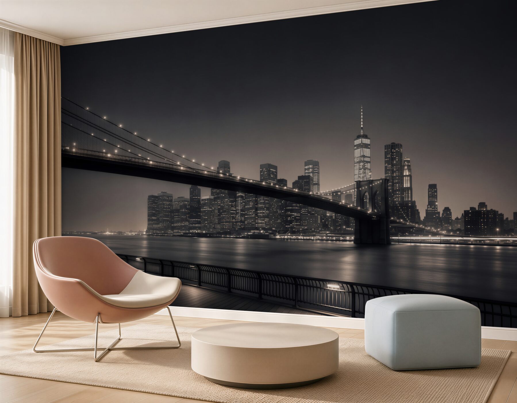 Fototapeta Manhattan i Most Brookliński w czerni i bieli?v23