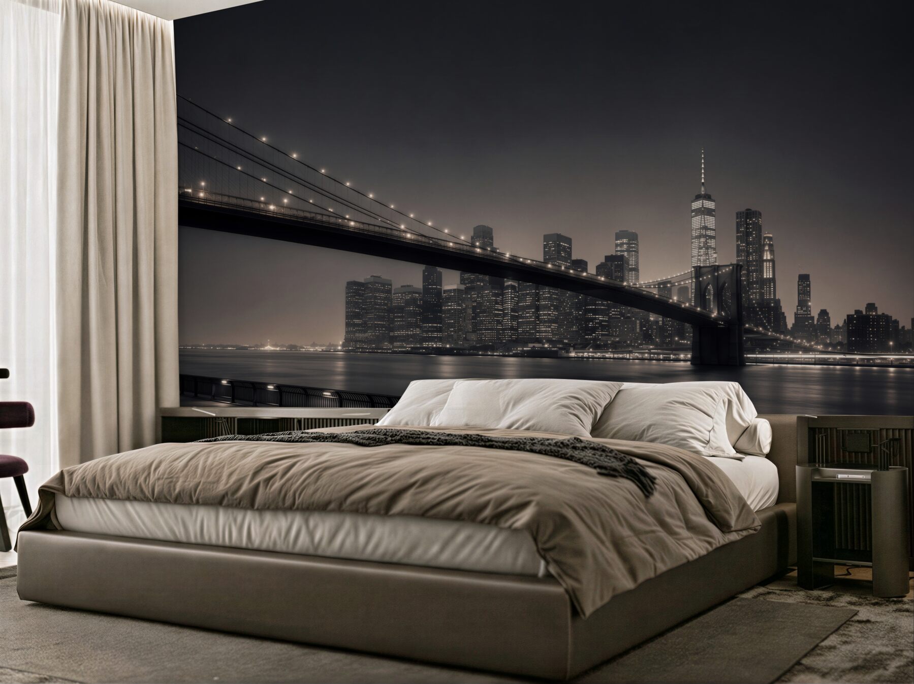 Fototapeta Manhattan i Most Brookliński w czerni i bieli?v23