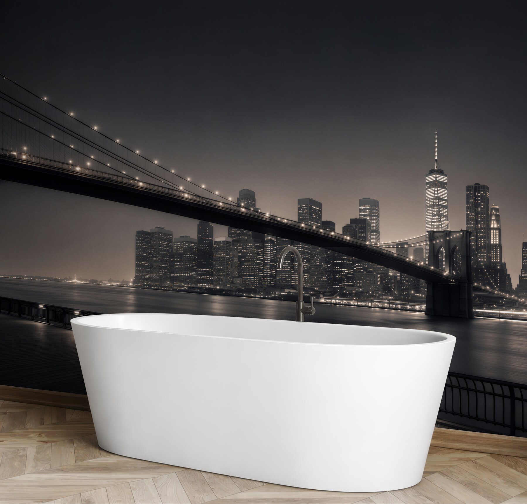 Fototapeta Manhattan i Most Brookliński w czerni i bieli?v23