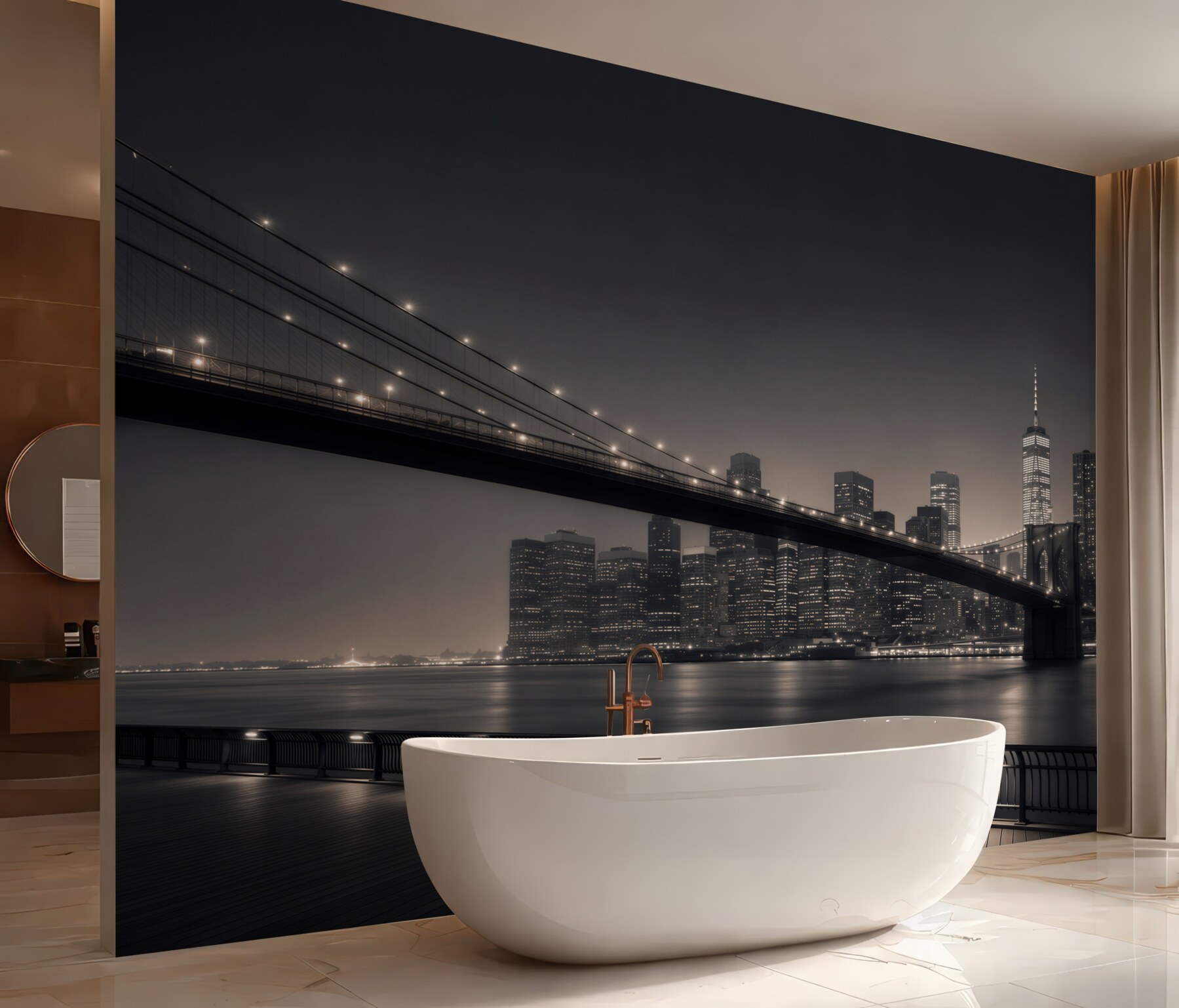 Fototapeta Manhattan i Most Brookliński w czerni i bieli?v23