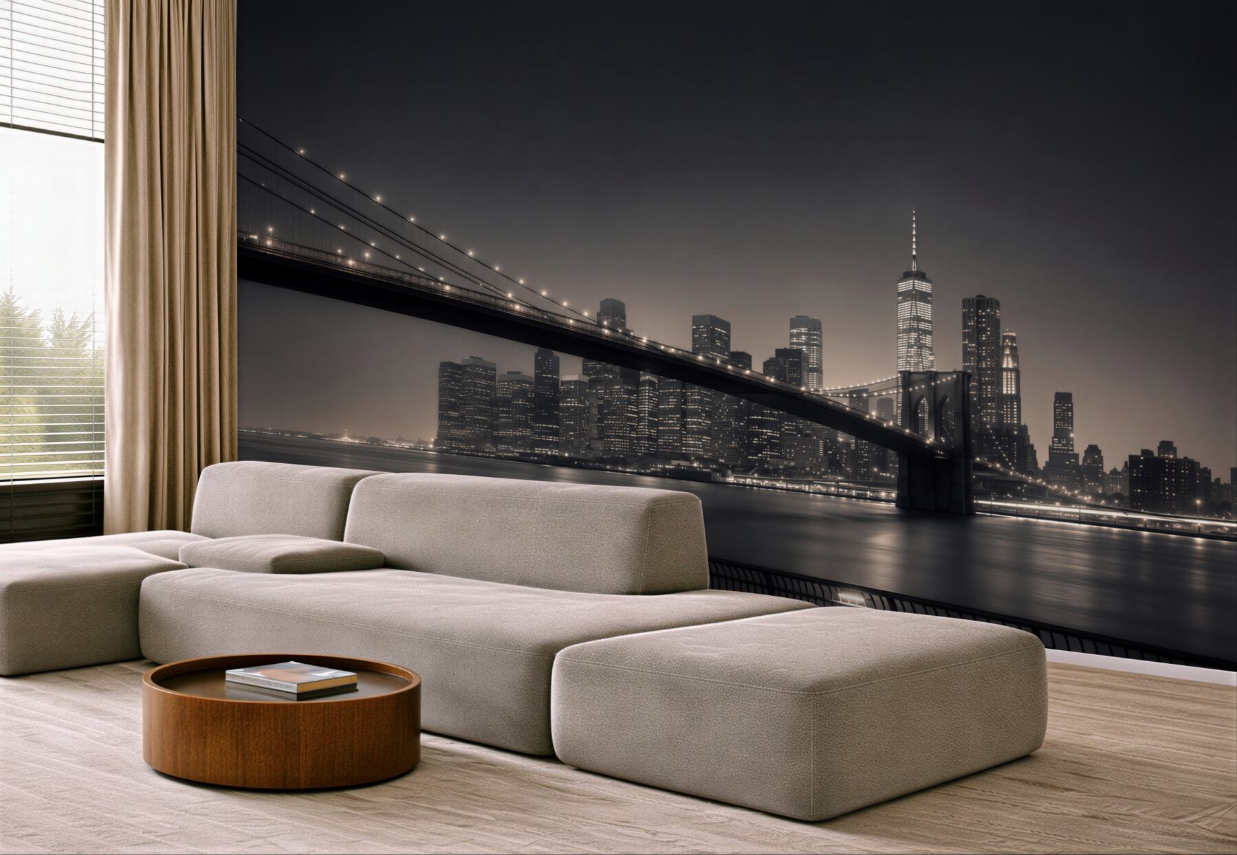 Fototapeta Manhattan i Most Brookliński w czerni i bieli?v23