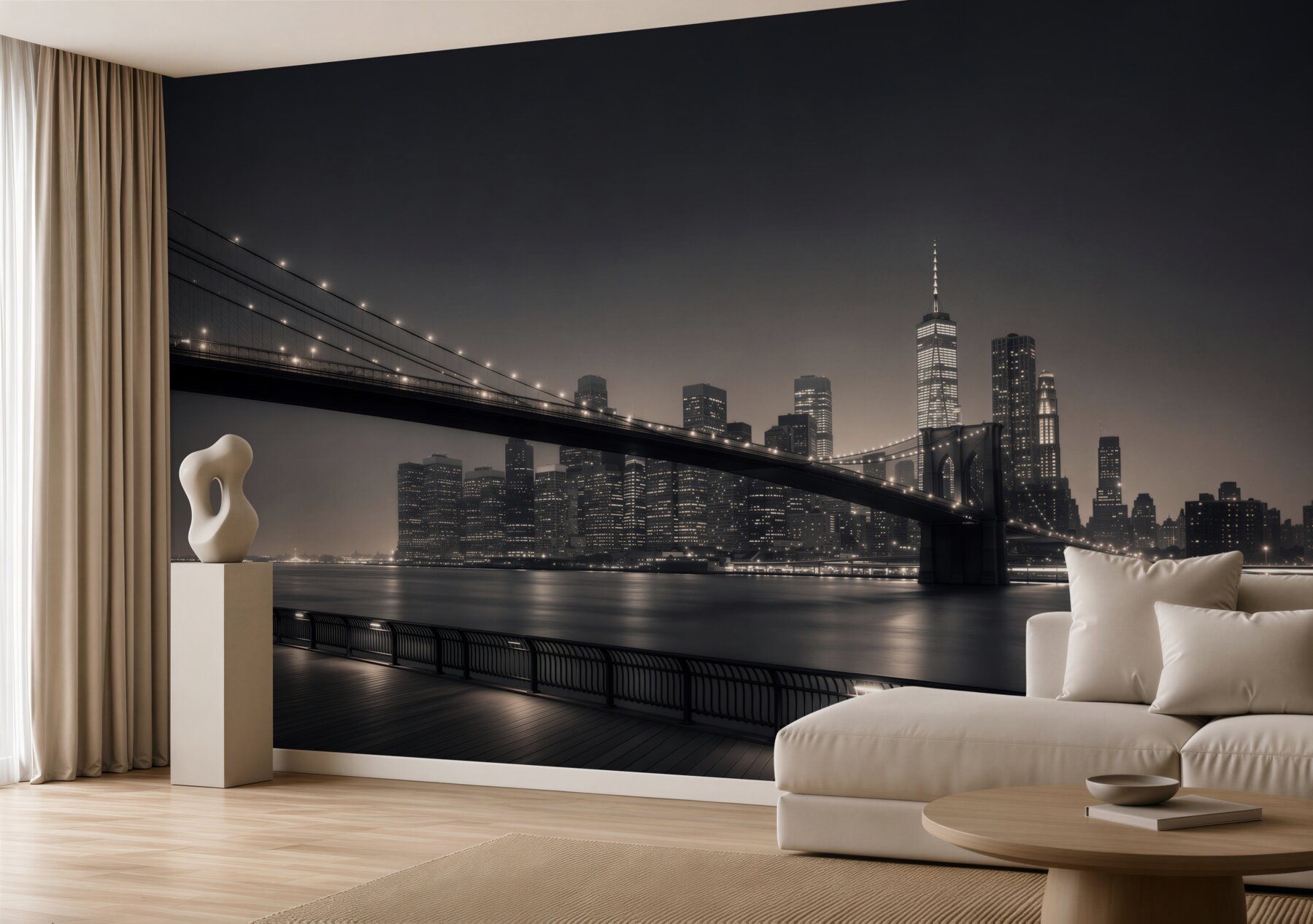 Fototapeta Manhattan i Most Brookliński w czerni i bieli?v23
