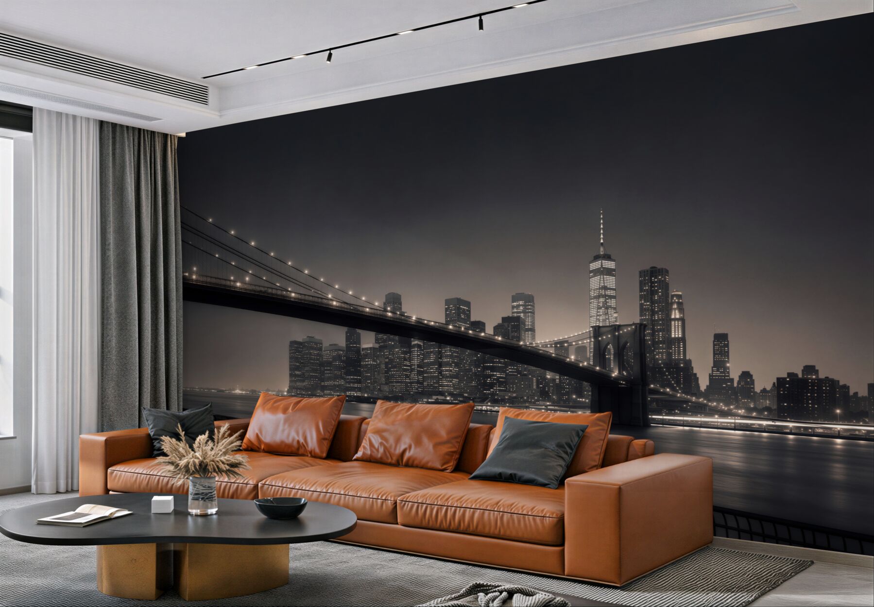 Fototapeta Manhattan i Most Brookliński w czerni i bieli?v23