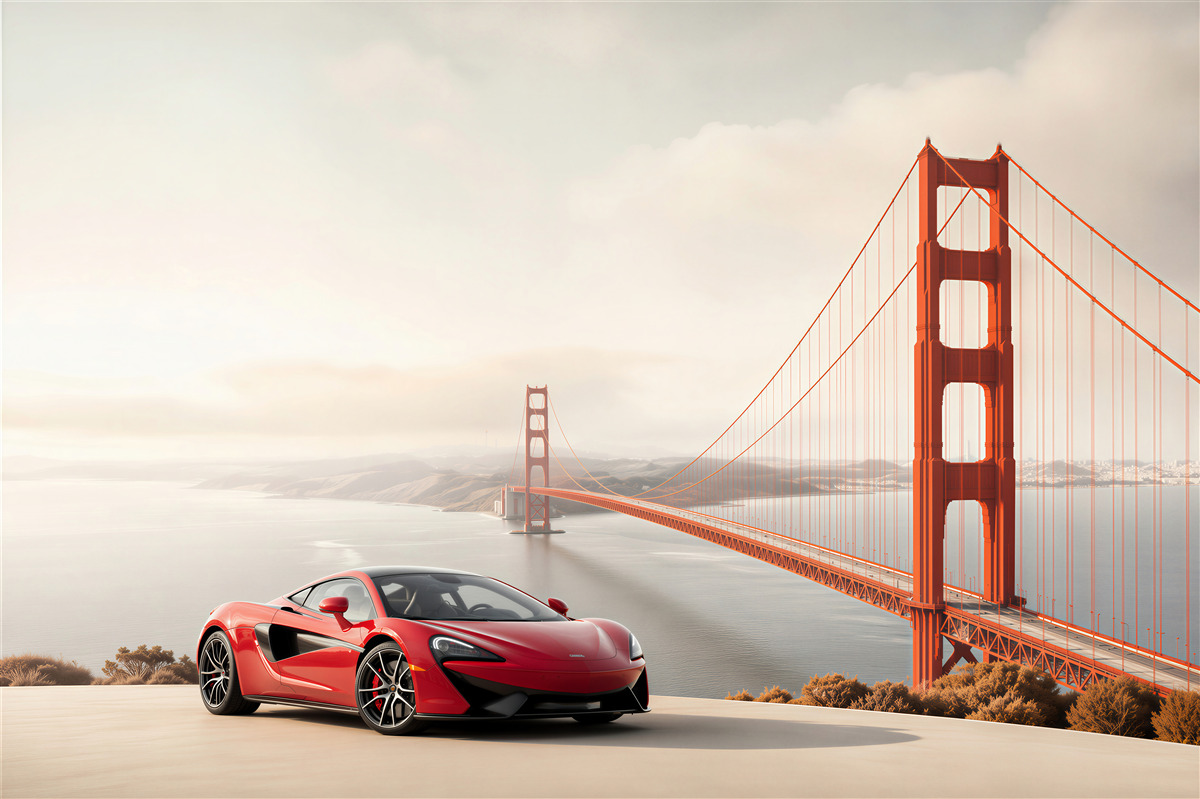 Fototapeta McLaren na tle mostu
