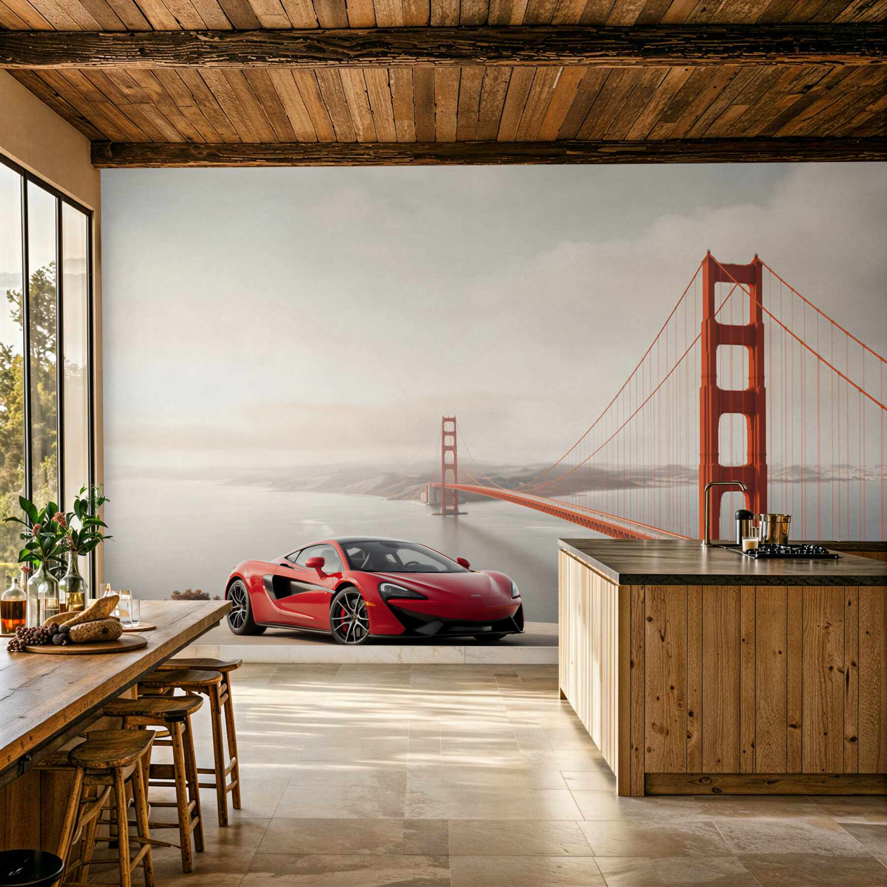 Fototapeta McLaren na tle mostu