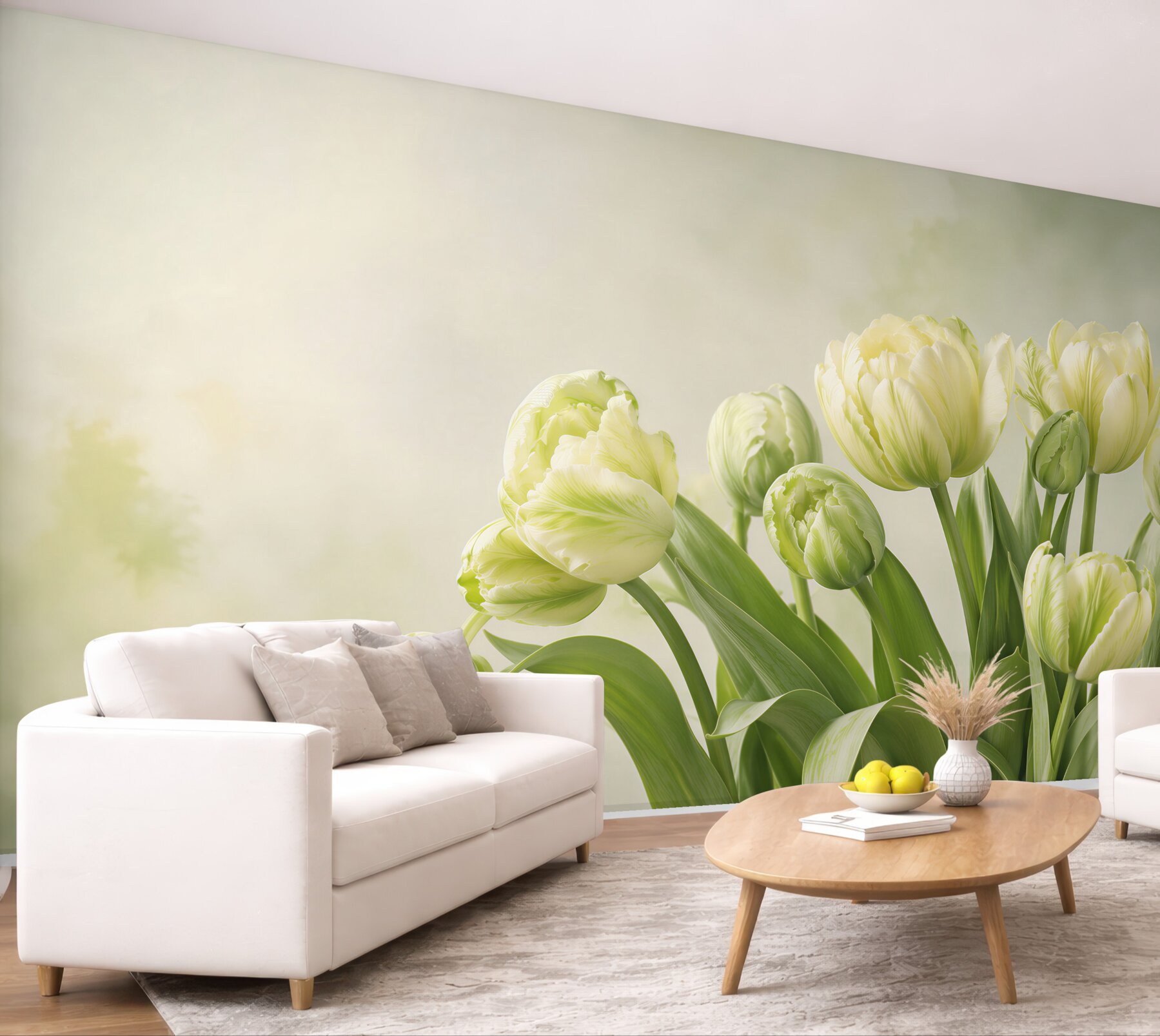 Fototapeta bukiet otwartych półzamkniętych tulipanów?v23