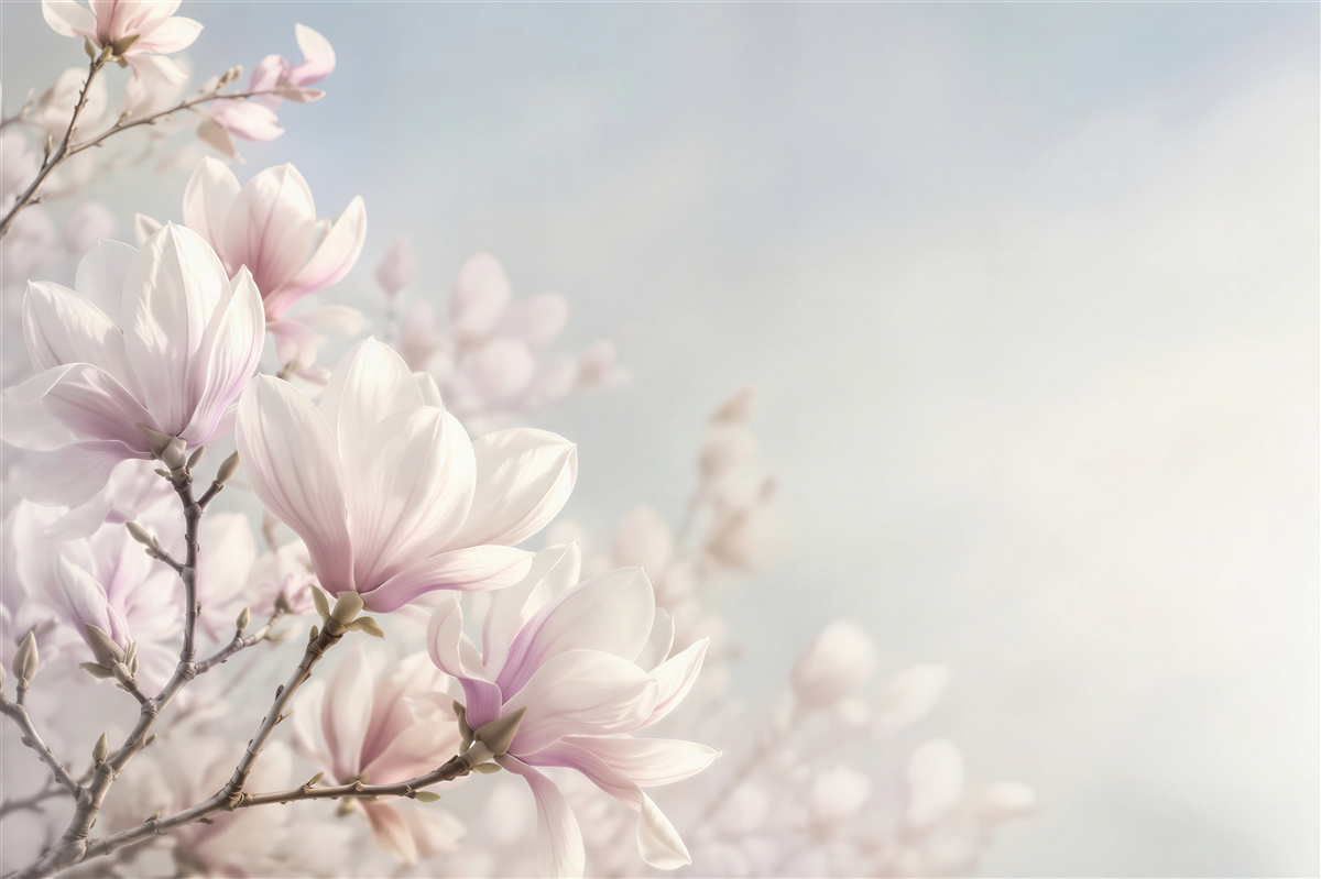 Fototapeta kwitnące drzewo magnolii