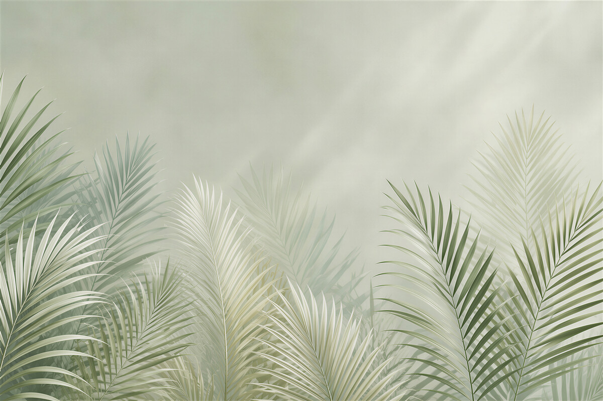 Fototapeta zielone liście palmowe