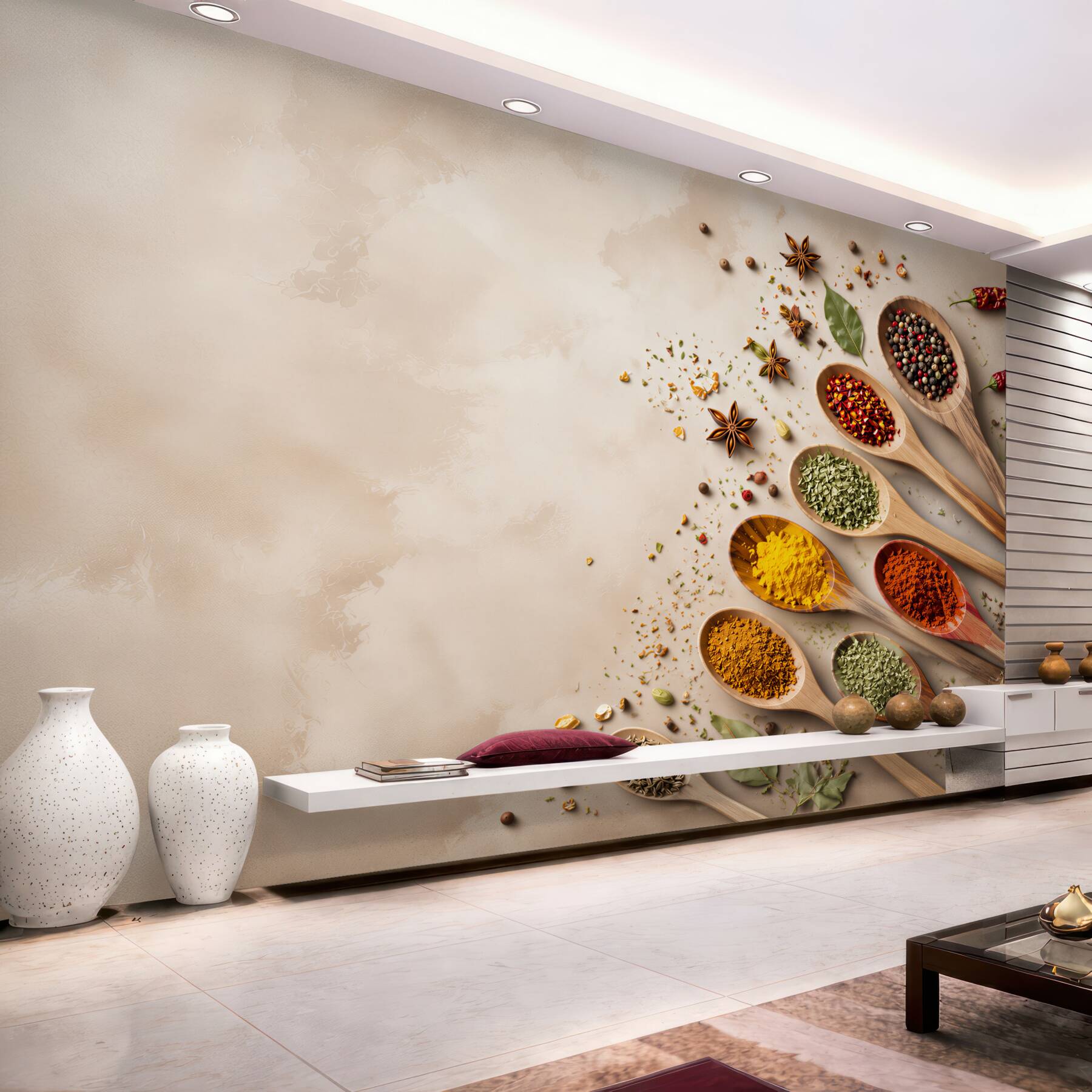 Fototapeta kolorowe przyprawy w łyżkach?v23