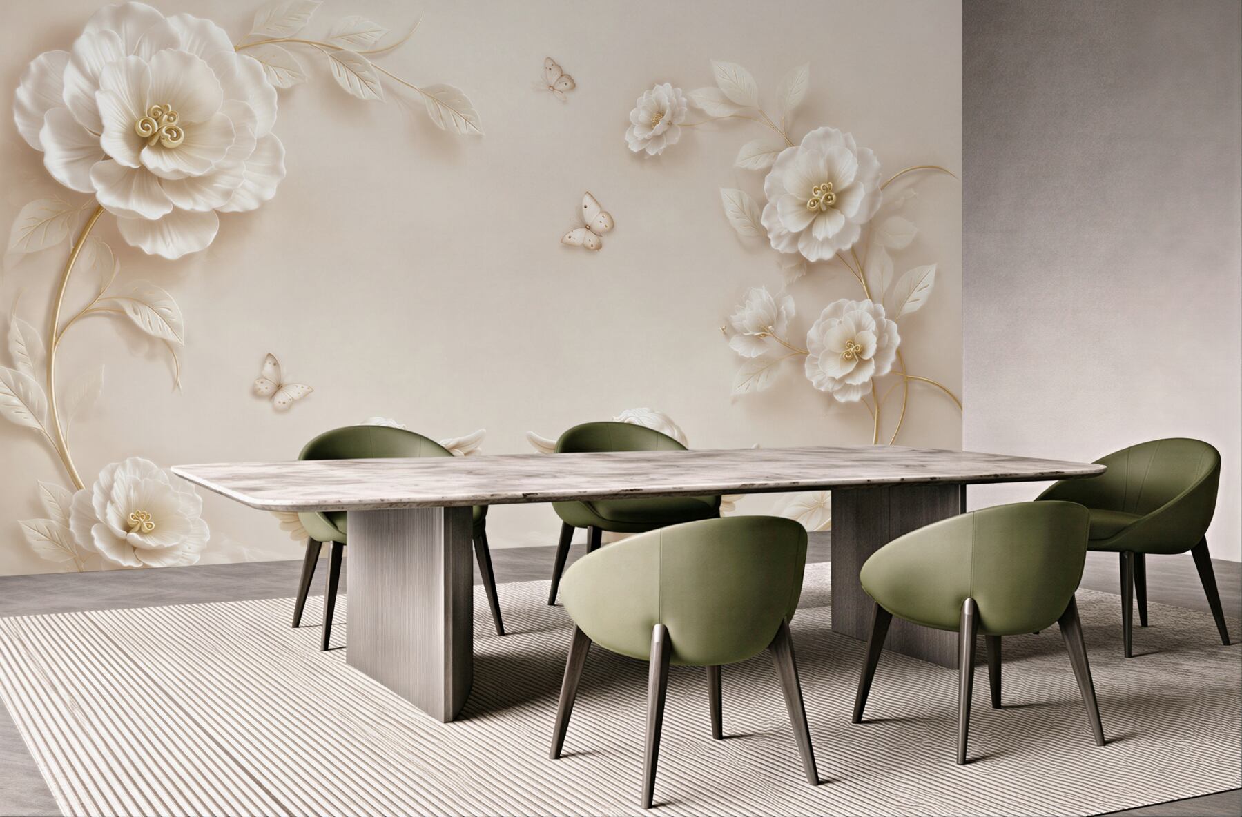Fototapeta Dwa anioły, białe róże i motyle?v23