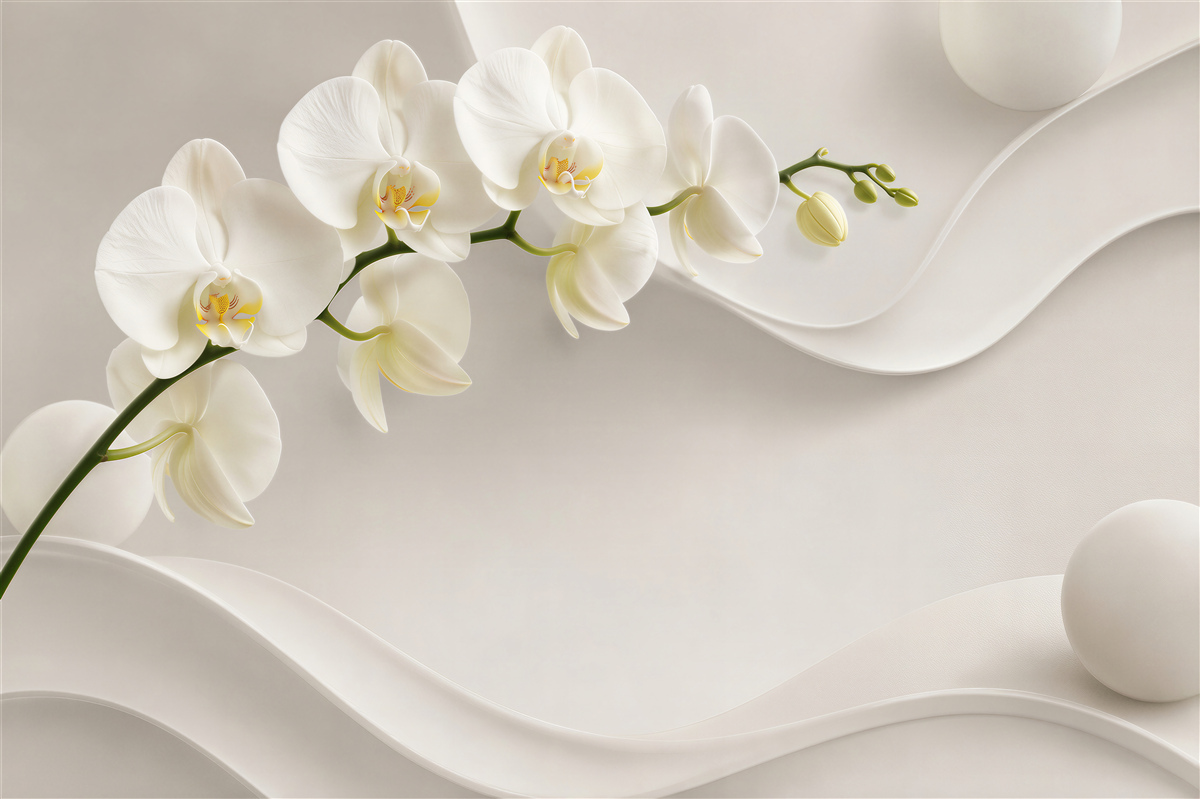 Fototapeta Rama z białej orchidei
