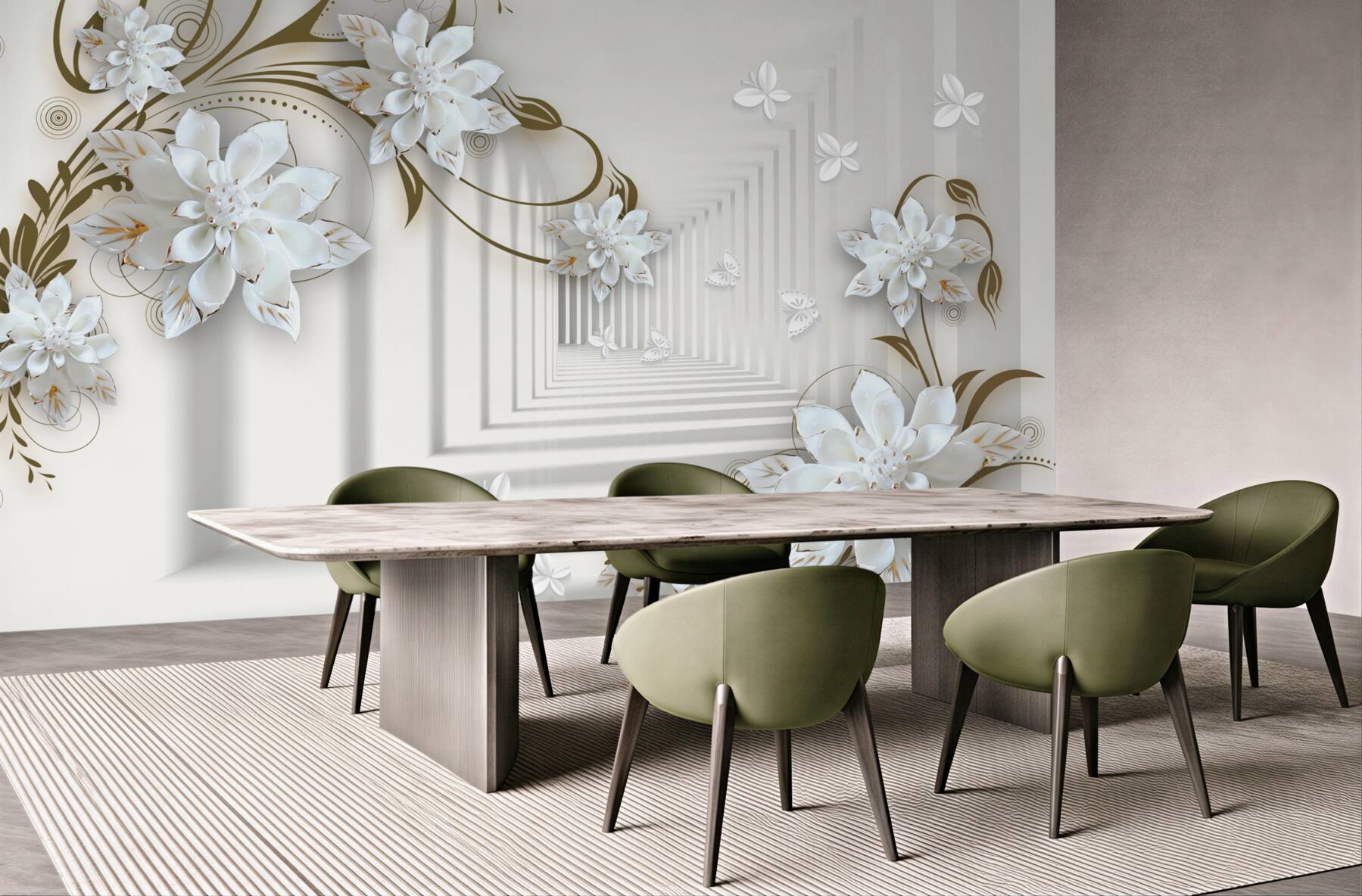 Fototapeta złote gałęzie magnolii w perspektywie tunelu?v23
