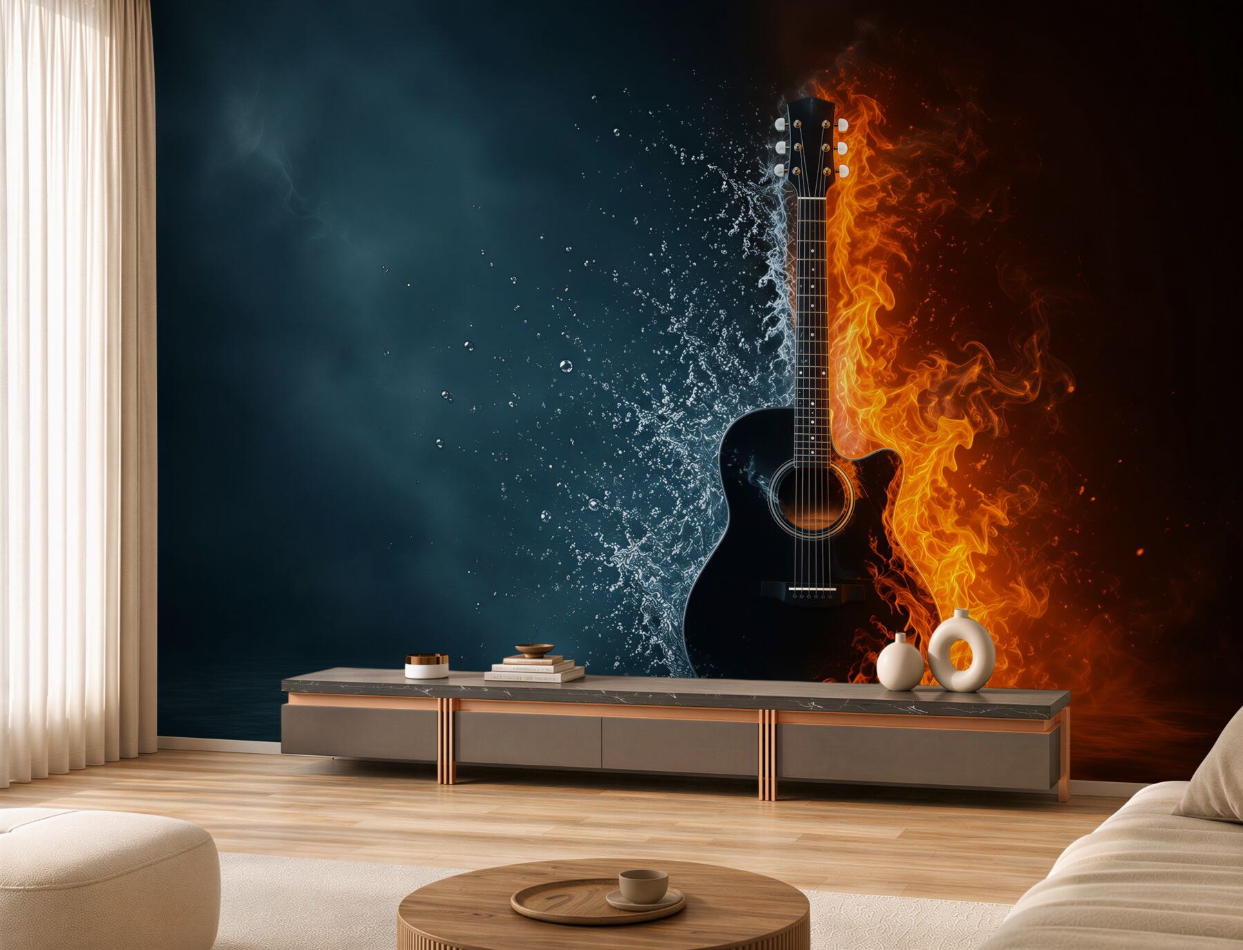 Fototapeta gitara w wodzie i w ogniu?v23
